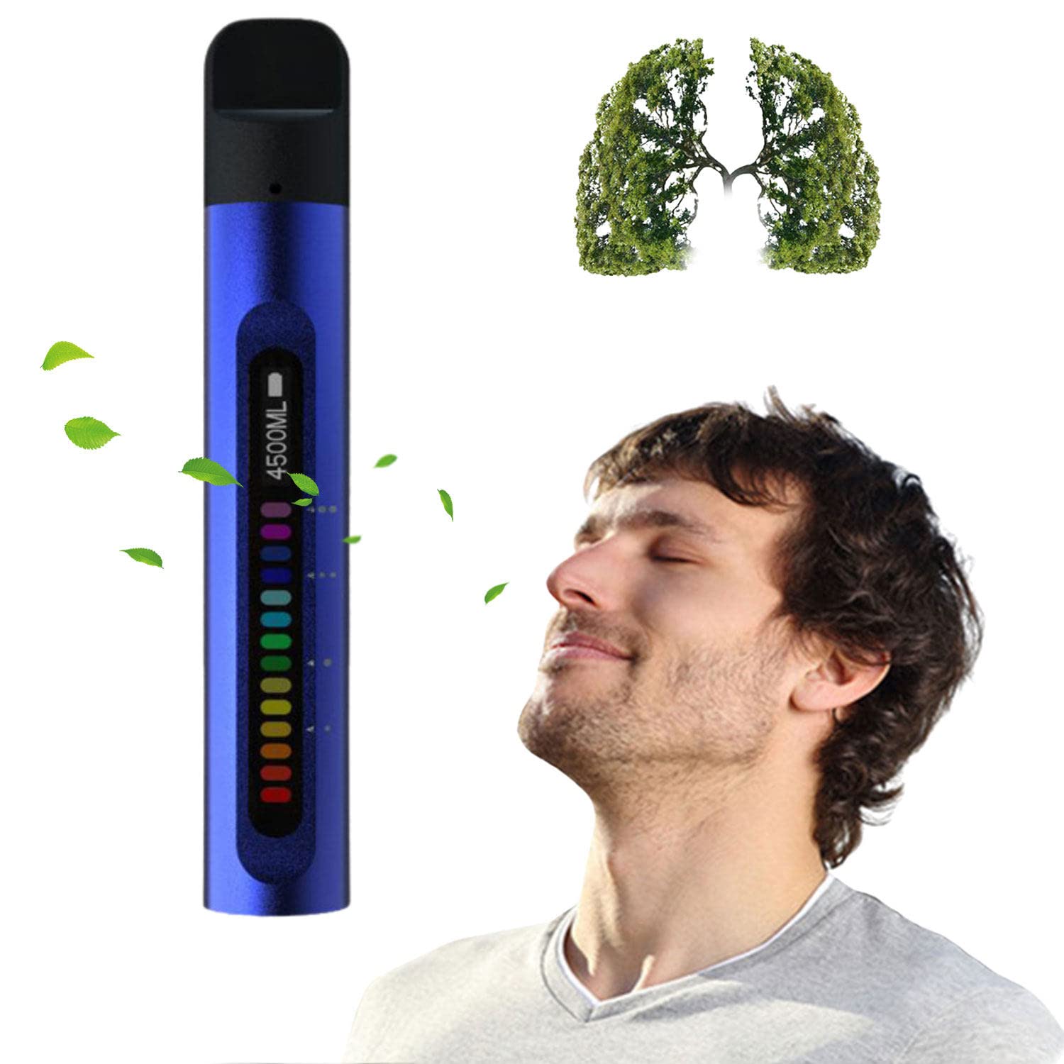 Deep Breathing Exerciser - Portable Breathing Trainer, Increase Lung Capacity, Improves Sleep, Fitness & Respiratory Therapy-4500ml,Blue