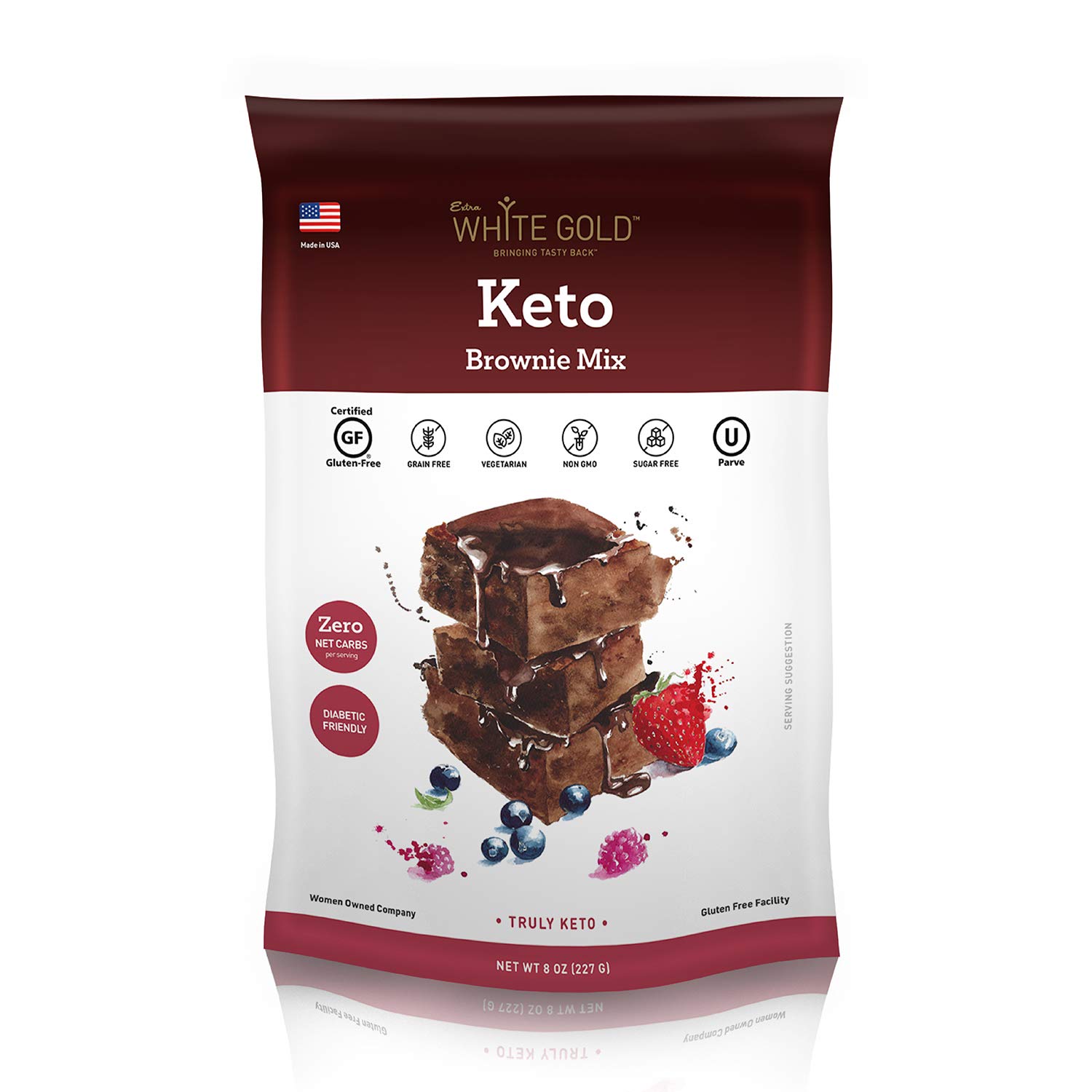 Extra White Gold Keto Mix - Low Carb Keto Mix, Sugar-Free, Gluten-Free, Diabetic Friendly (Keto Brownie)