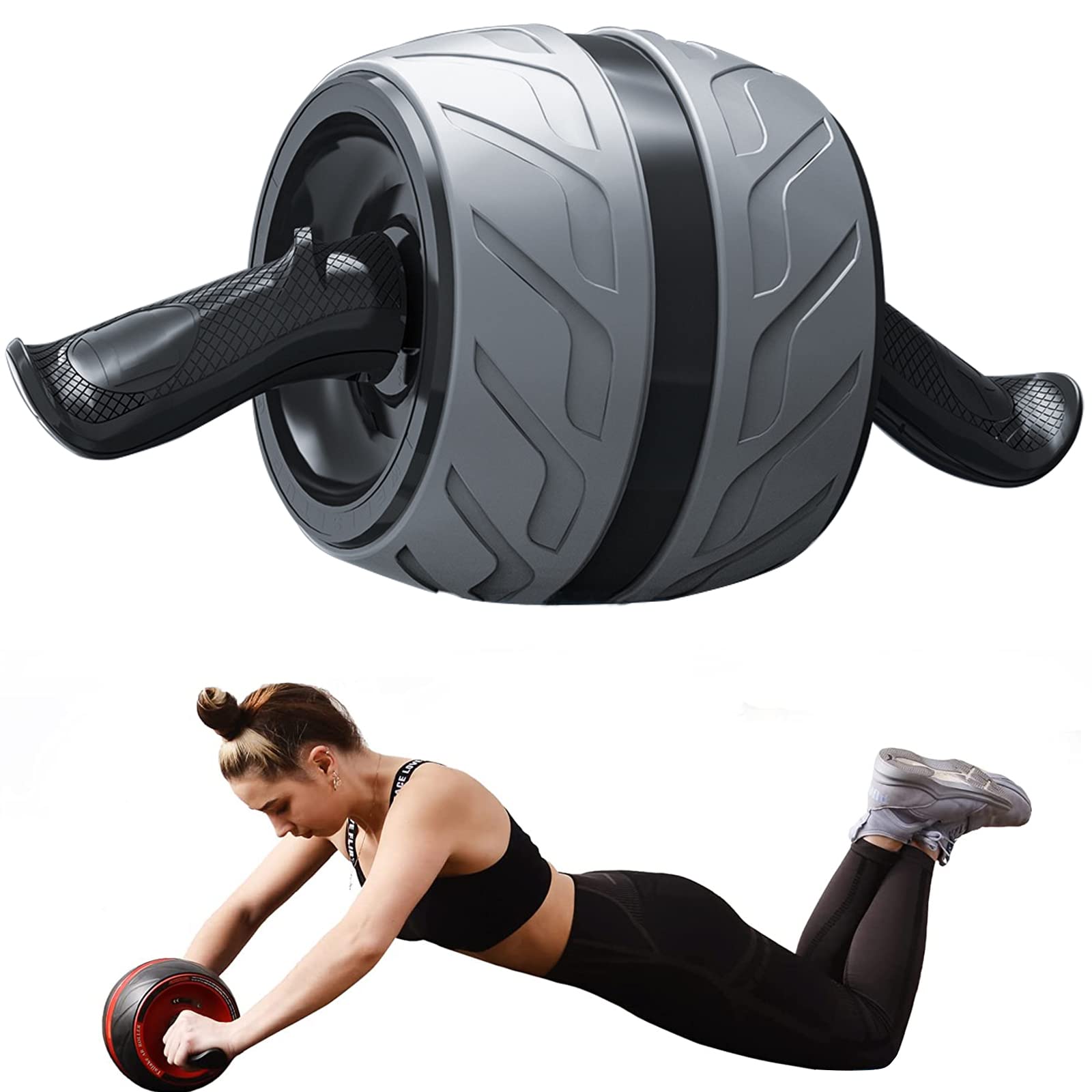 Ab Roller Abdominal Wheel,VUCATIN Ab Wheel Home Core Workout Gym Equipment, Abdominal Exercise Fitness Wheel Strength Training/men and women, Built In Spring Resistance (1)