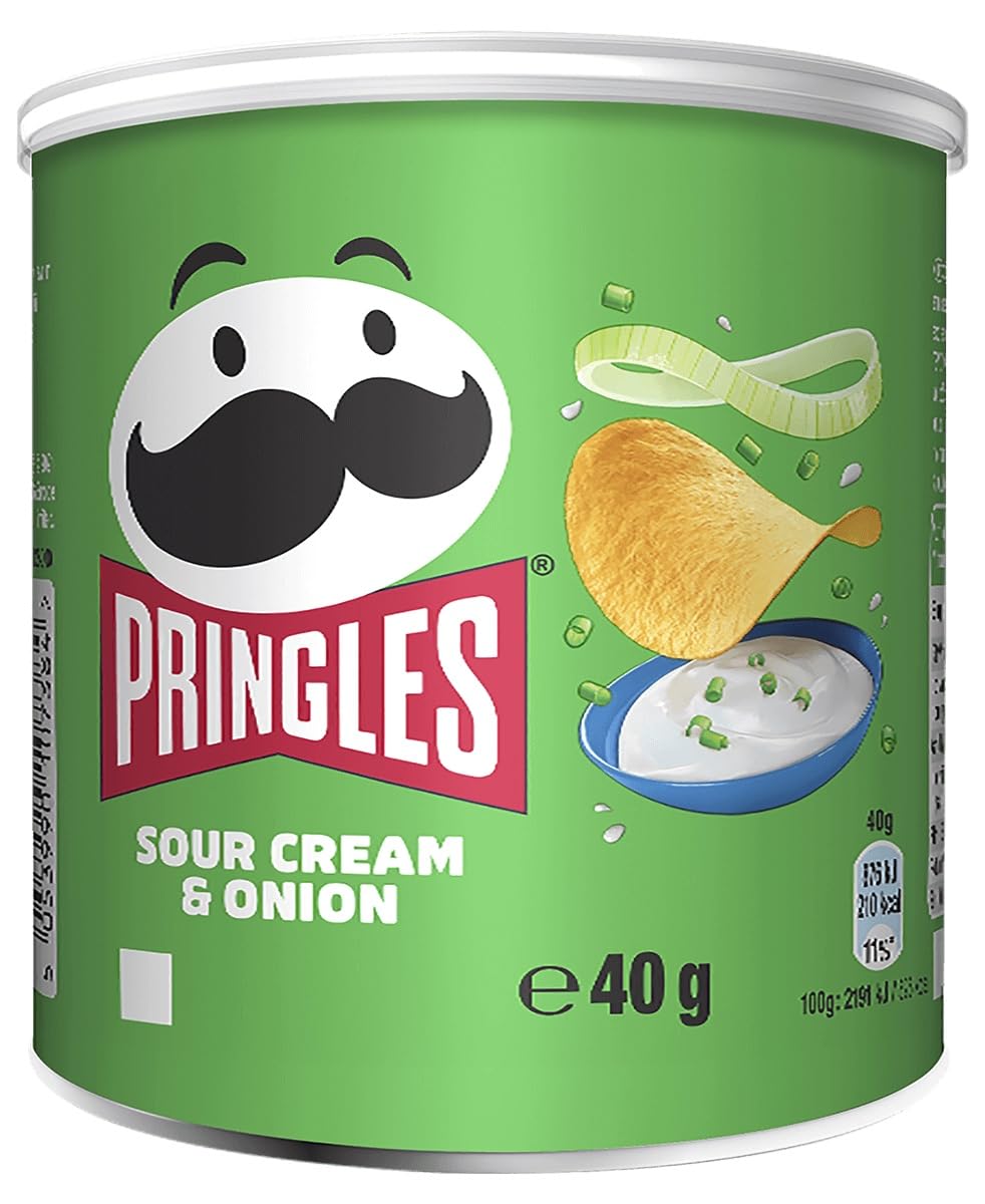 PringlesSour Cream & Onion Crisp Cans, 12x40g