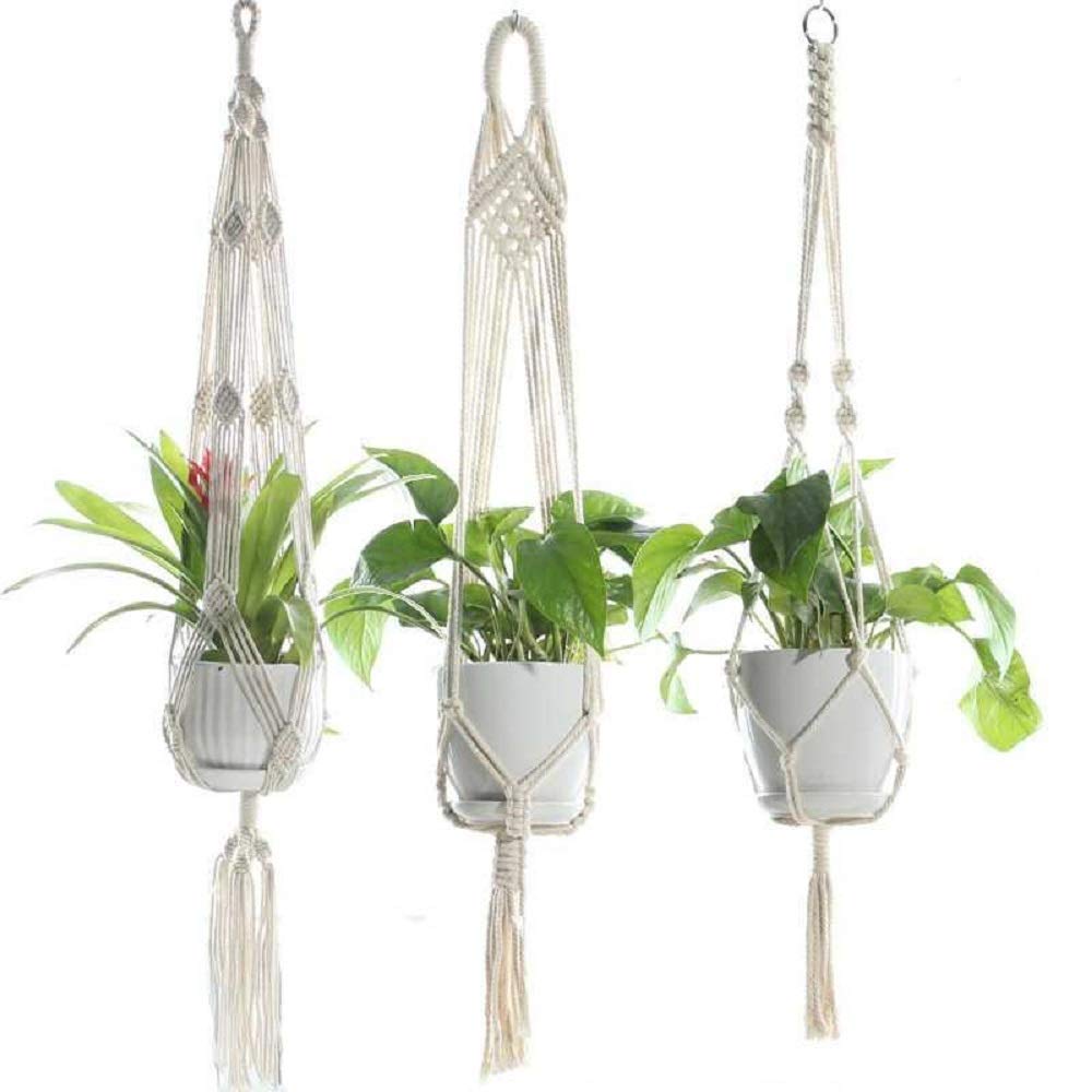 3 Pack Macrame Plant Hanger Indoor Outdoor