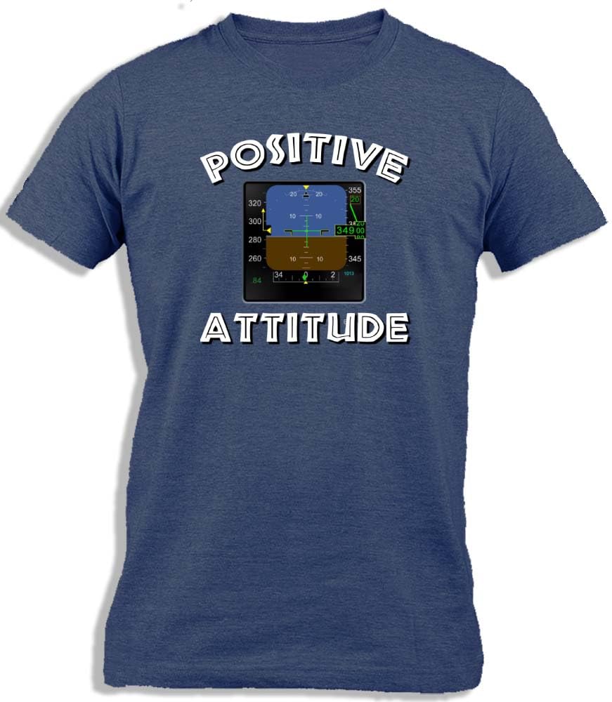 Ay Cabron™ Positive Attitude | Aviation Geek | Airbus Boeing Aircraft Airplane Pilot PFD Horizon Speed Altitude Heading | Humor Comment Cotton T-Shirt For Men