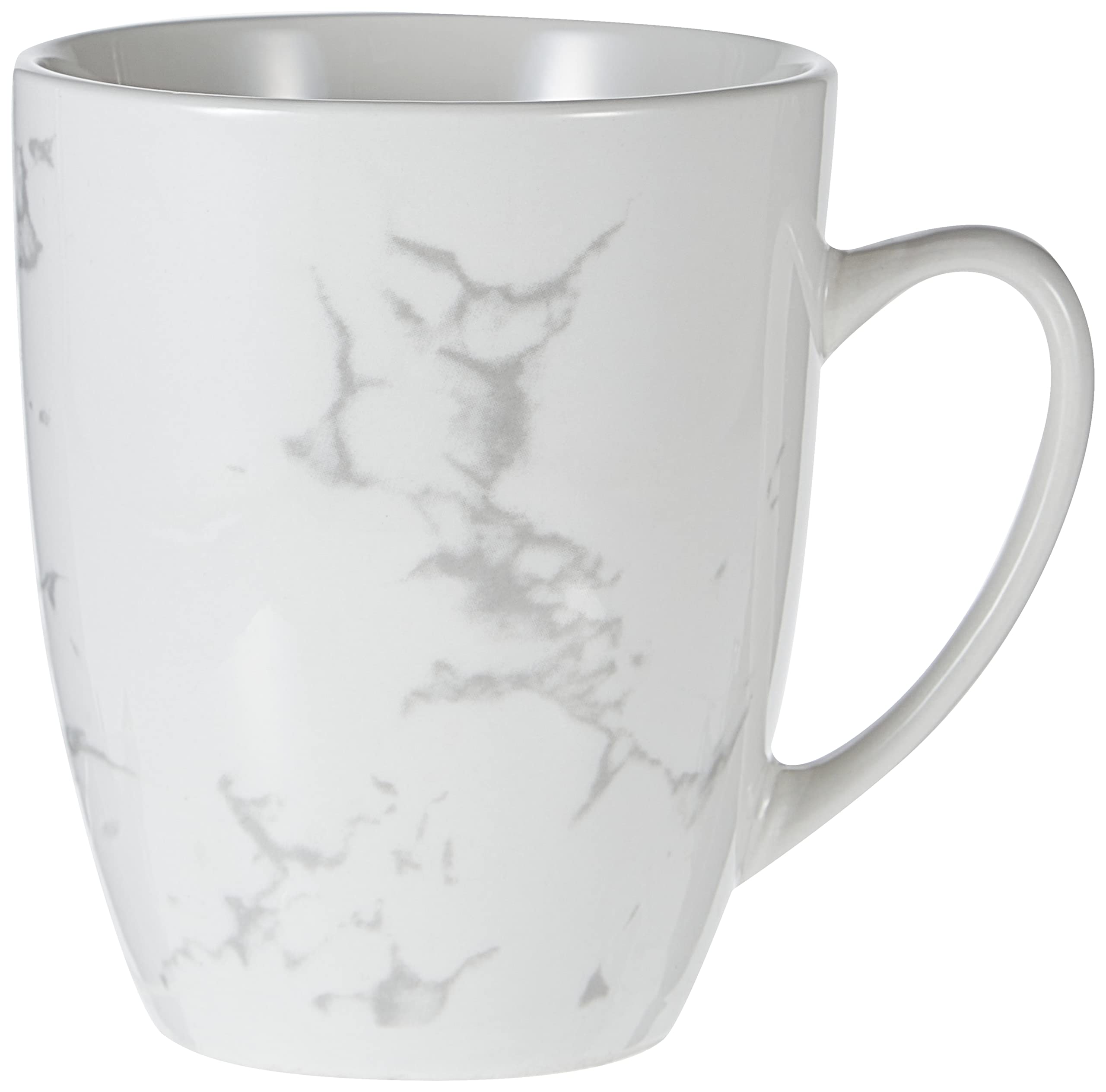 Royalford Reuable Stoneware Coffee Mug 350 ML- Large Coffee & Tea Mug, Traditional Extra Large Tea Mug, Thick Wall Small Portable Mug | Ideal for Hot & Cold Drinks (Marble Decaled)