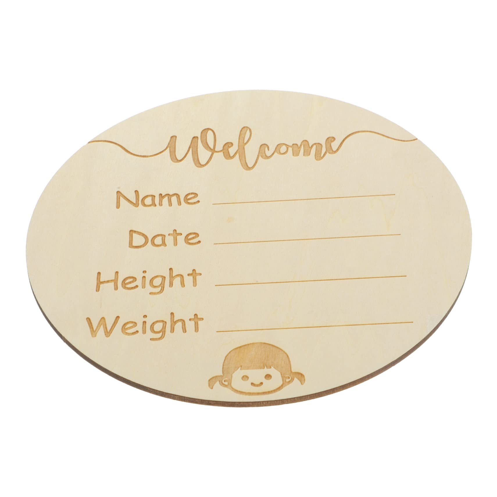 Toyvian Baby Birth Wooden Sign Infant Age Sign Milestone Discs Infant Growth Cards Infant Milestone Markers Birth Announcement Card Round Signature Card Basswood Plywood Newborn