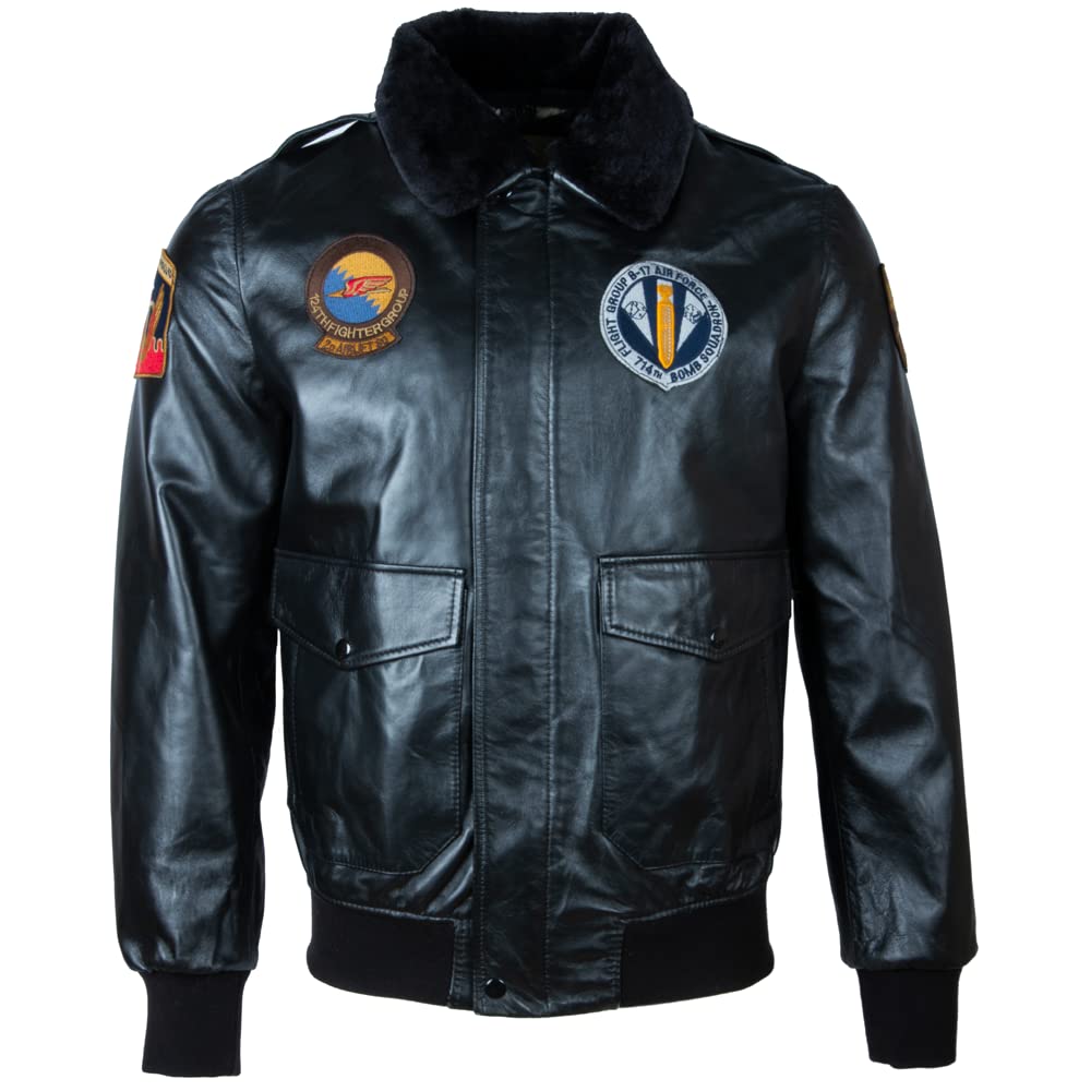 AviatrixMen's Real Leather Aviator Pilot Flight Bomber Jacket (B406)