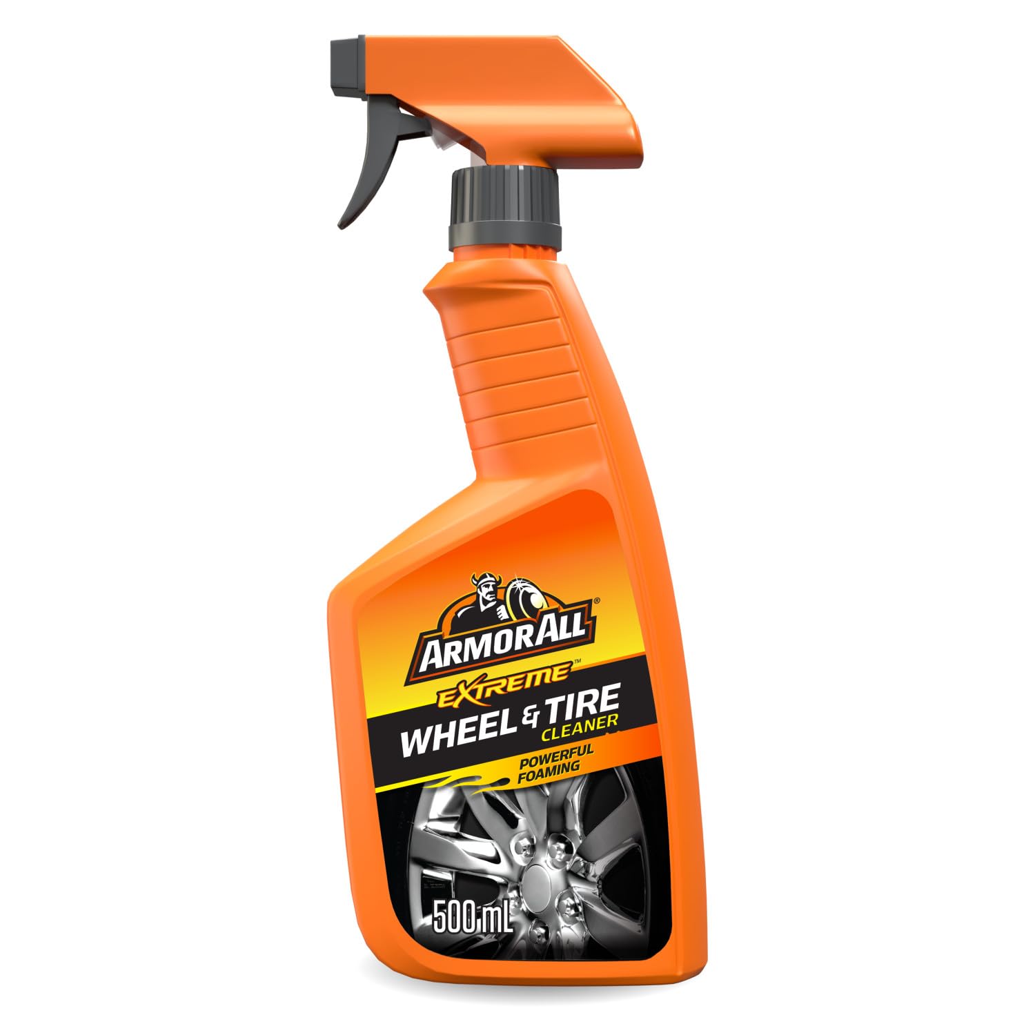 Armor All, Wheel & Tyre Cleaning Spray 500ml, Triple Action Foaming Formula, Removes Dirt and Enhances Shine, Suitable for All Wheels, Ideal for Car & Motorcycle Detailing, Made in the UK