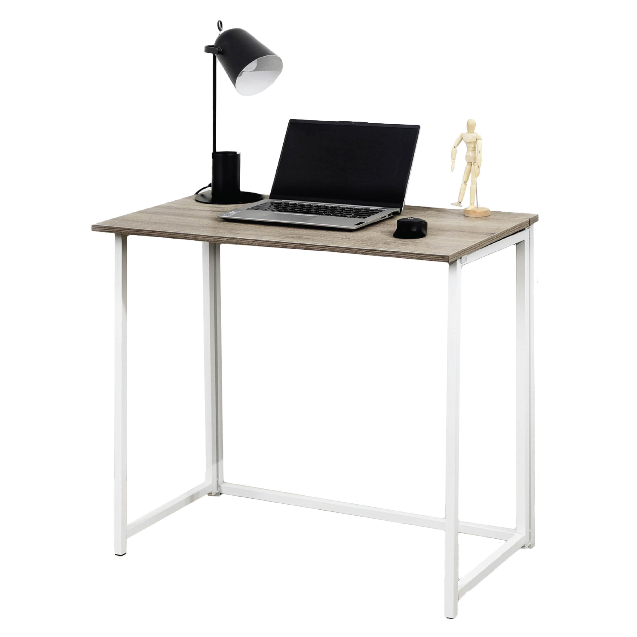 Direct Online Houseware House of Home Folding Desk, White Compact Foldable Computer Desk for Small Spaces, Easy Assembly, Desk for Home Office