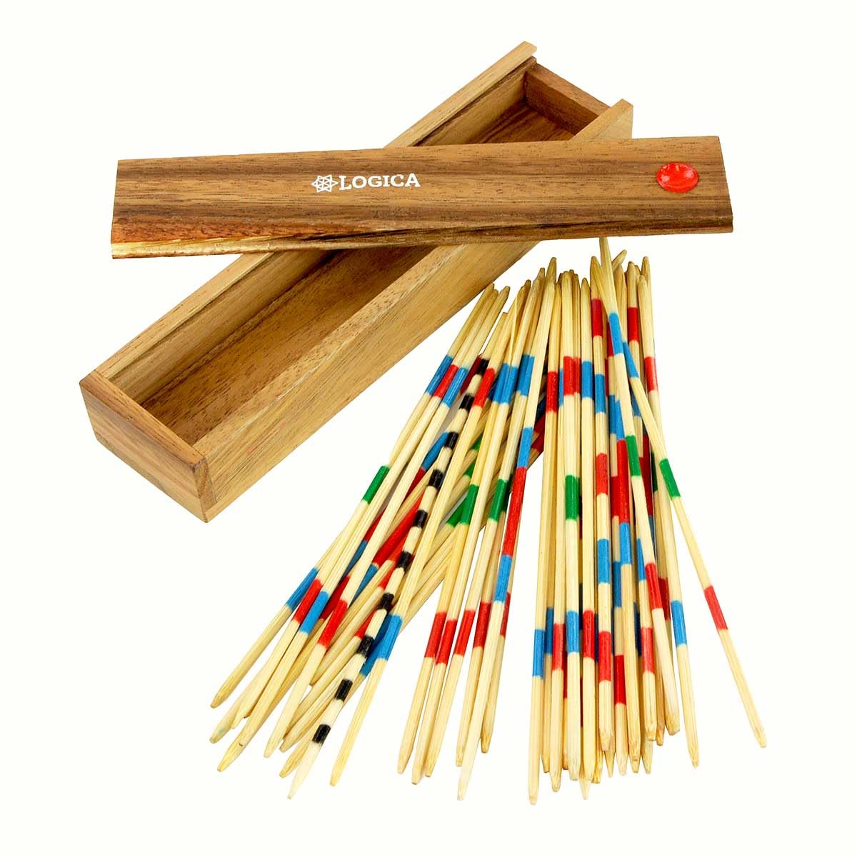 Logica Puzzles Art. Mikado - Wooden Board Game - Classic Game in Teak Wood - Bamboo Sticks