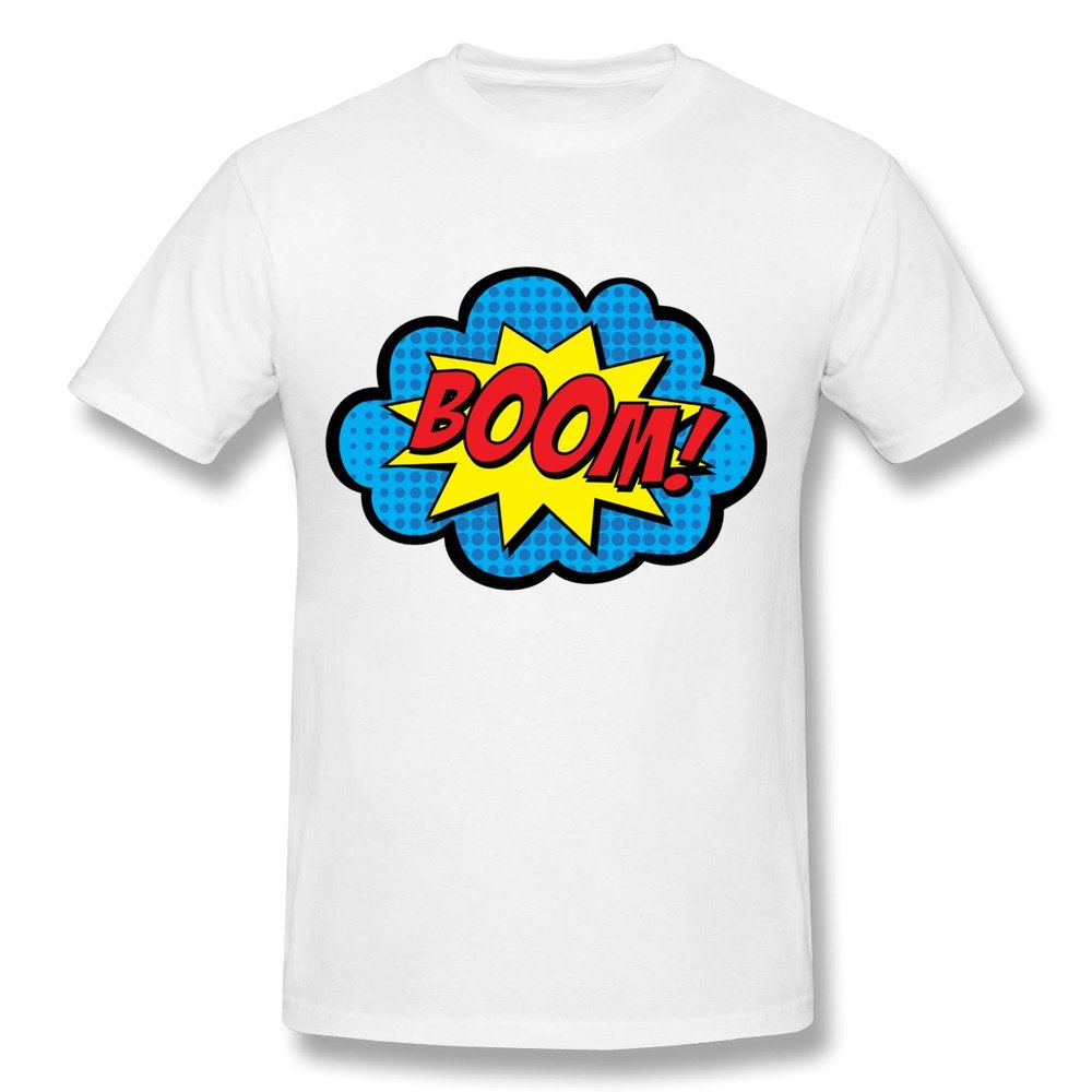 SUAMDAN Men's Boom Boom Pow T Shirt Black