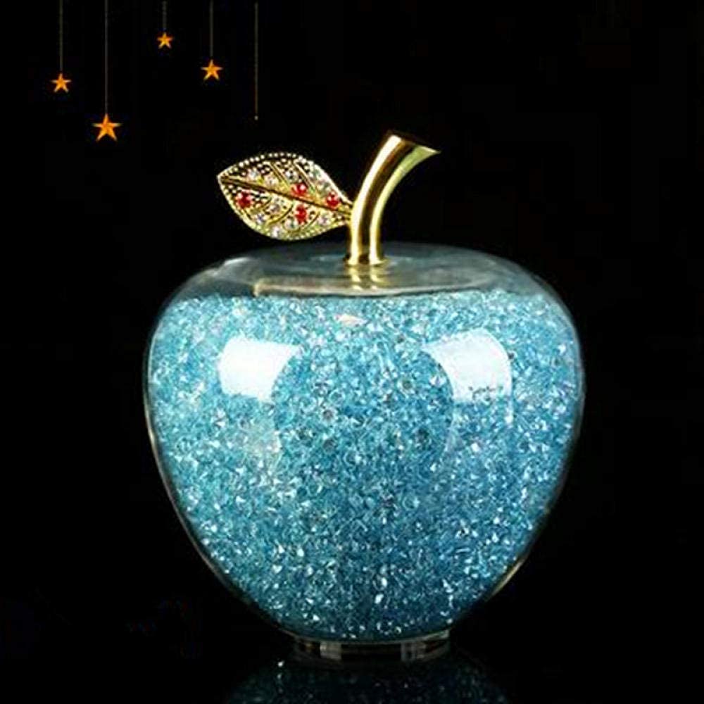 Home Decoration Room Decor Crafts Stunning Creative Abstract Figurine Desktop Furnishings Garden Gifts Statues Ornaments Crystal Apple with Stained Glass Christmas Apple Crafts Home Decoration Accesso