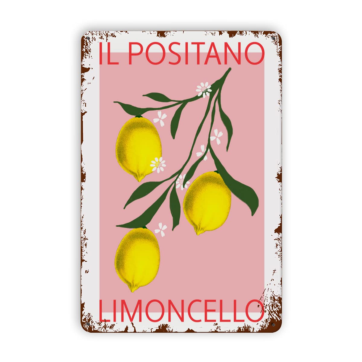 Lemon Wall Art Positano Poster Italian Lemons Art Bar Wall Decor Metal Signs For Garage Man Cave Metal Tin Signs Vintage 6x8 Inch