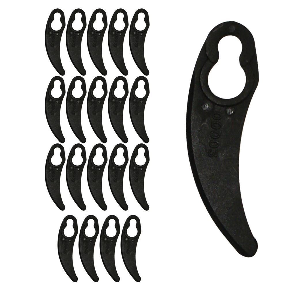 Pack Of 20 Plastic Cutting Blades Fits Powerforce 1000W Hover Lawnmower