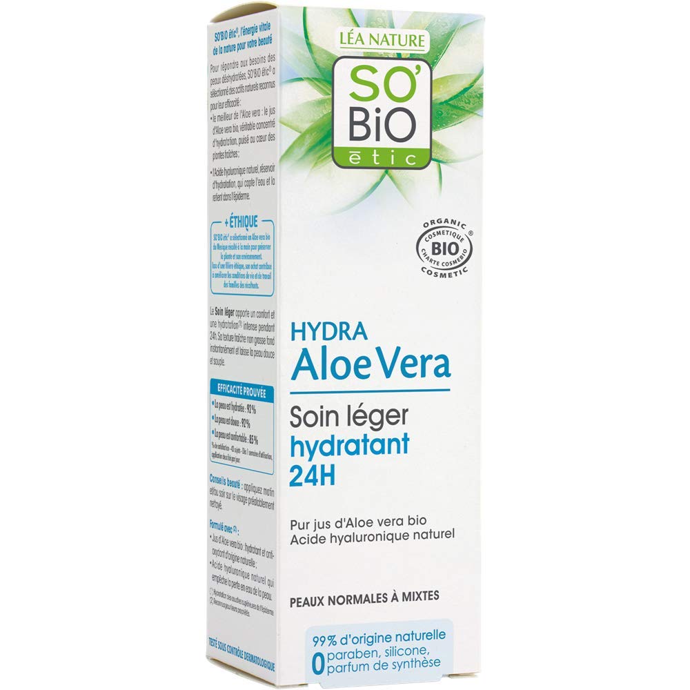 So'Bio ÉticCosmebio Hydra Aloe Vera 24 Hours Light Moisturizing Day Cream, 50 ml