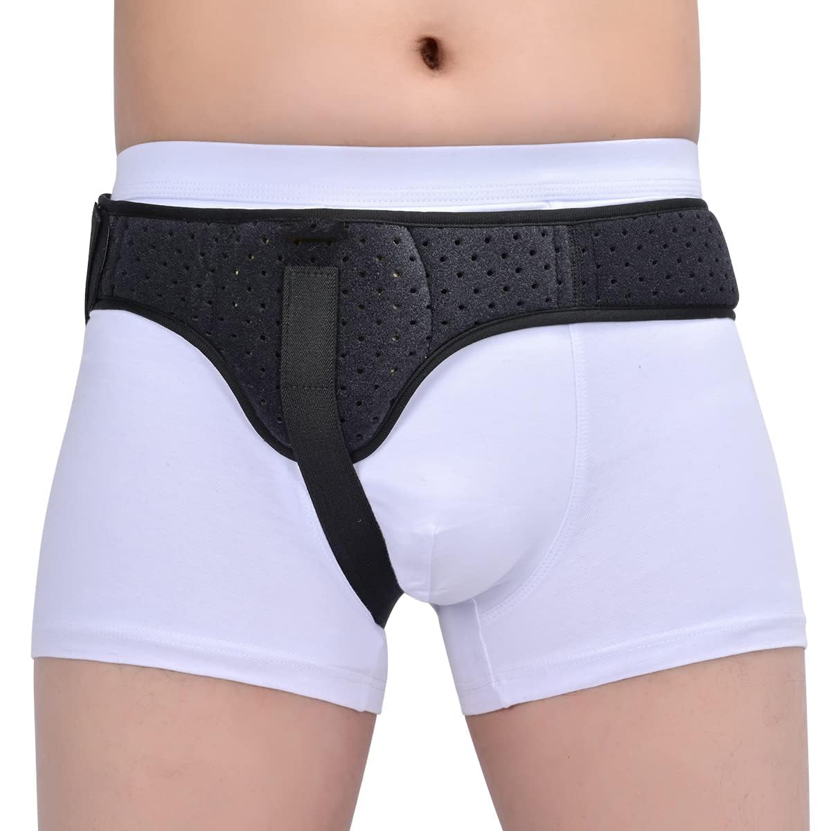 Hernia Belt for Men and Women Left or Right Side Supportive Groin Pain With Removable Compression Pads For Pre or Post-Surgical Scrotal, Femoral, Comfortable Adjustable Waist Strap Hernia Guard (M)