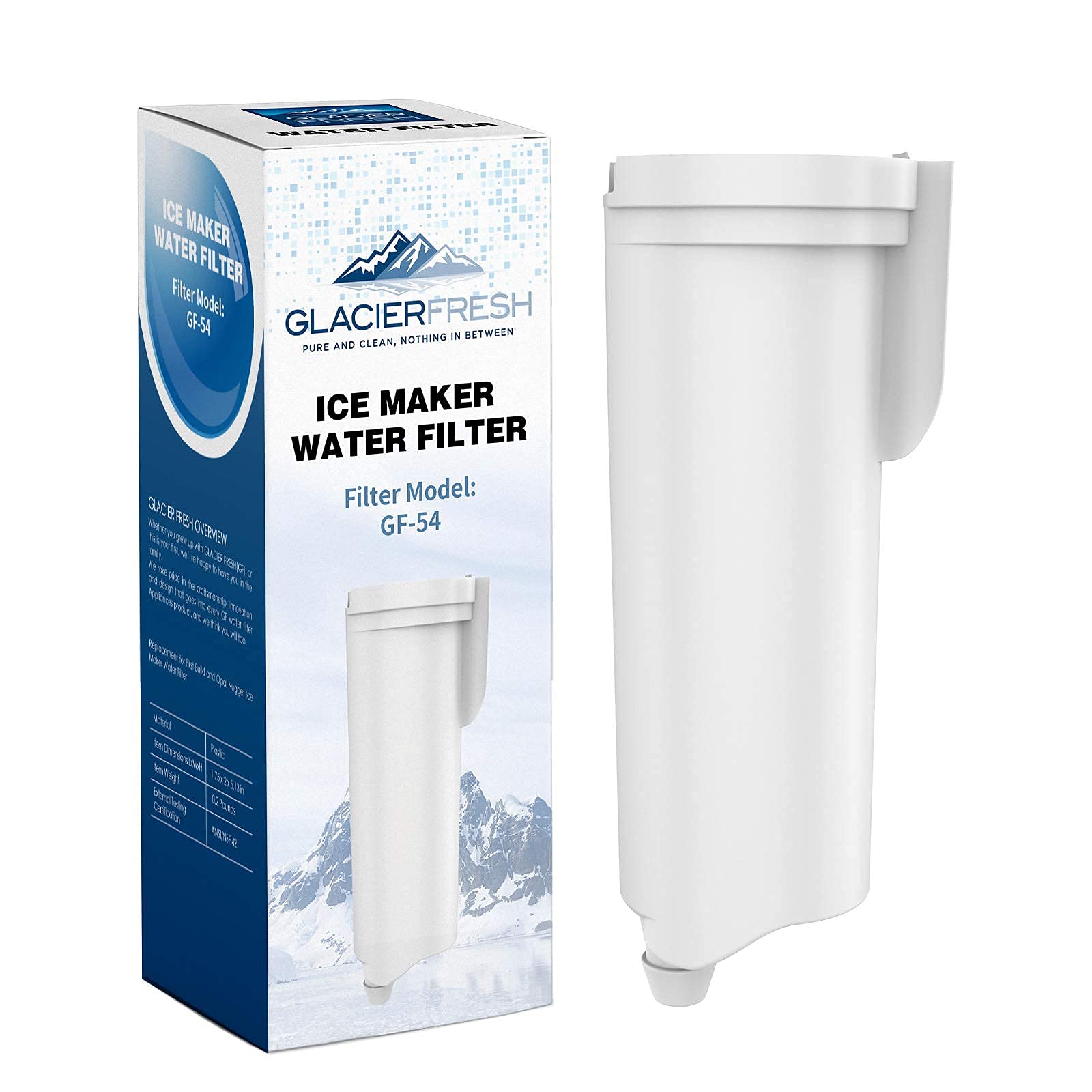 GLACIER FRESH Replacement for P4INKFILTR Ice Maker Water Filter, Compatible with all GE- Opal Nugget Ice Maker Water Filter, 1 Pack