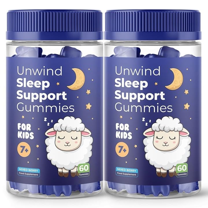 HILLTEN HEALTH Twin Pack Unwind Sleep Support Gummies for Kids - Formulated for Restful Nights, Childrens Sleep Gummies Promoting Natural Sleep Production, Promotes Sleep Patterns, 60 Count