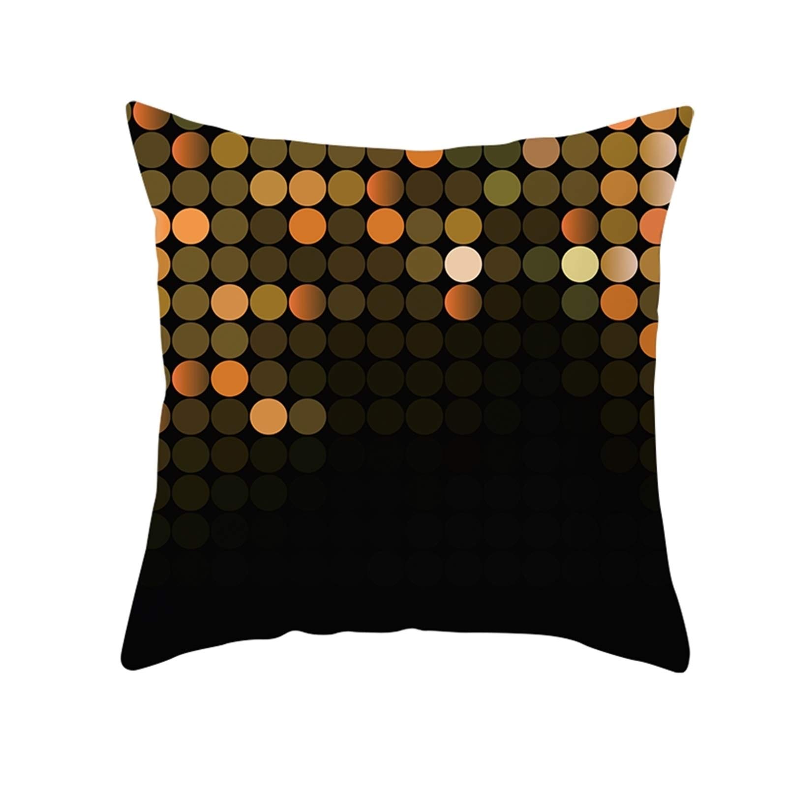 Adisaer Large Cushion Covers Black Gold Orange Wave Point, Soft Anti Wrinkle and Stain Resistant Polyester Pillowcases 40x40cm