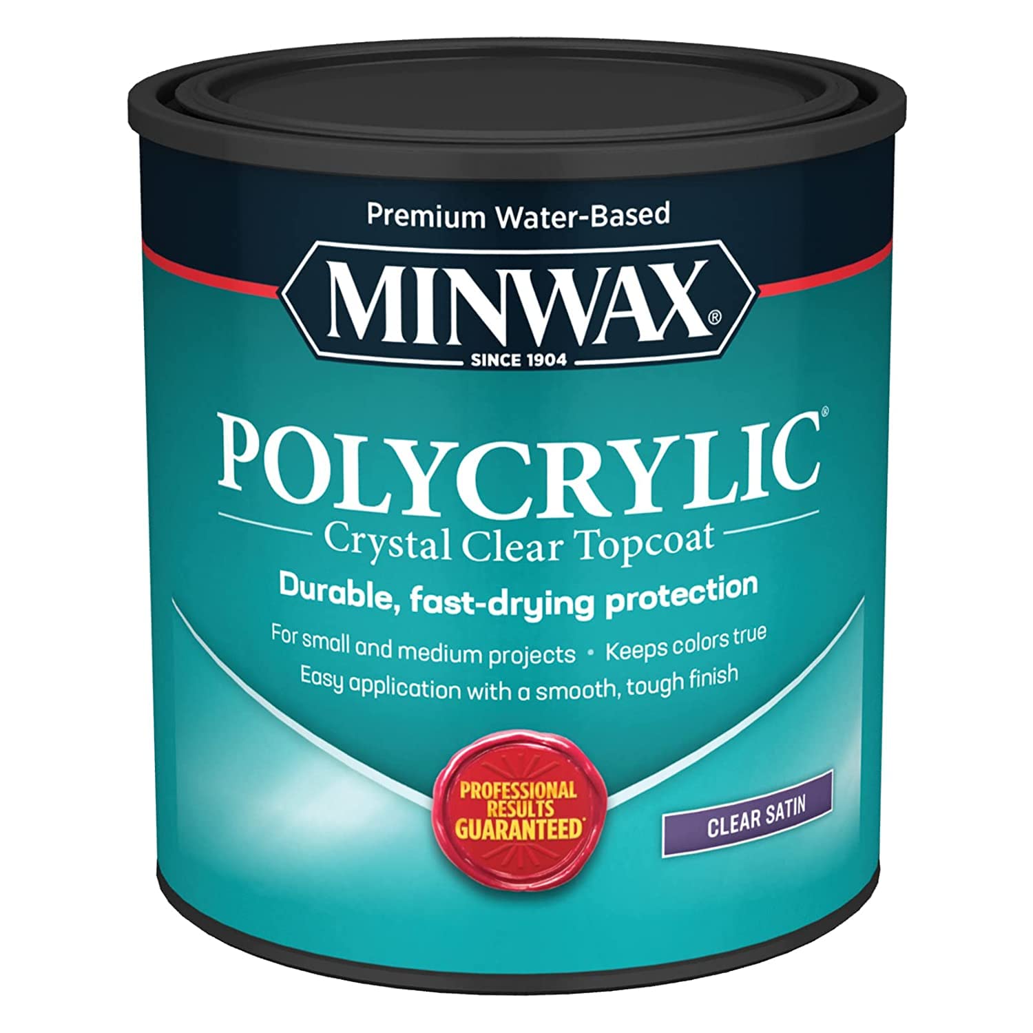 qt Minwax 63333 Clear Polycrylic Water-Based Protective Finish Satin