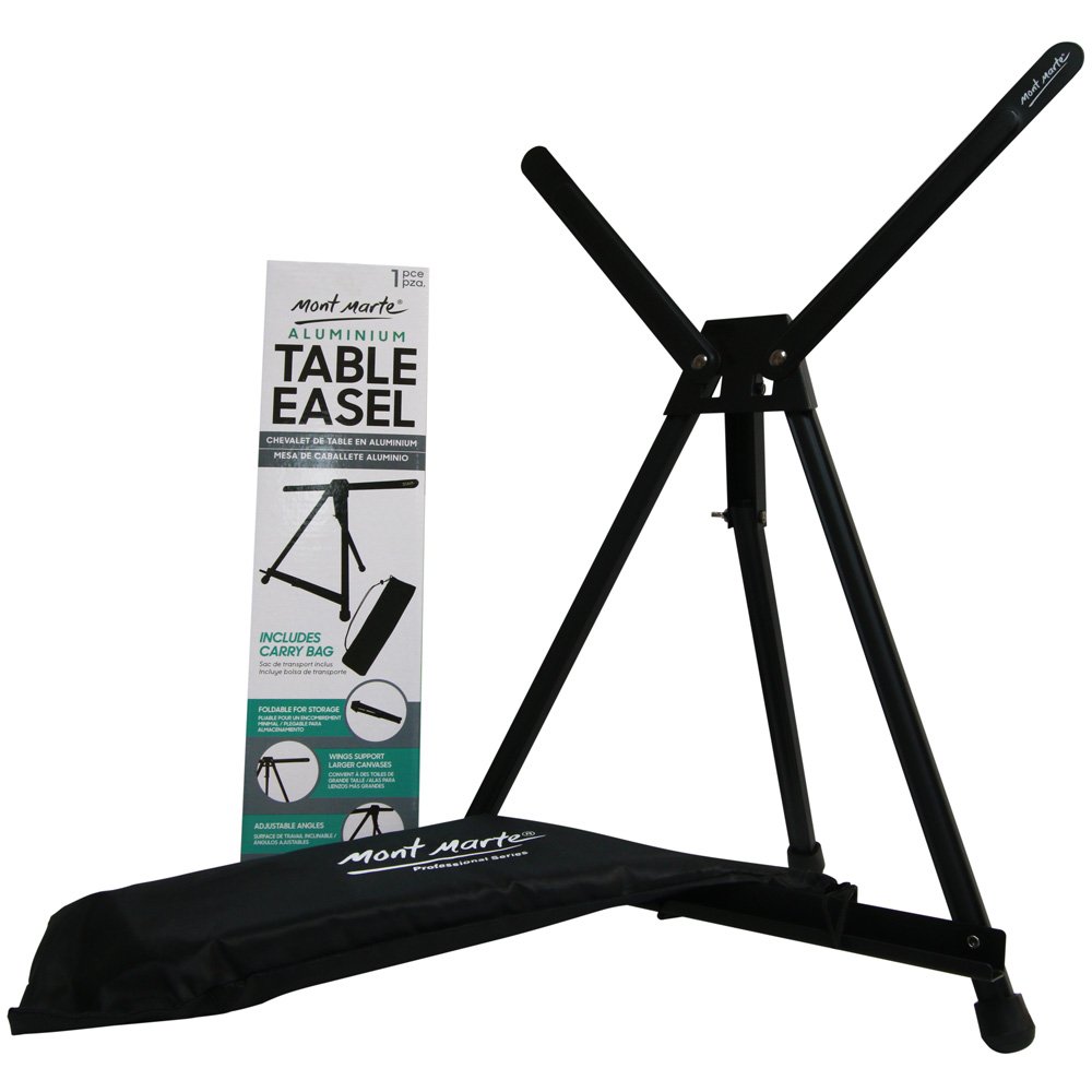 Mont MarteSignature Tabletop Easel 6 Pack with Wings, Holds Canvases up to 20in (50cm) in Height, Angle Adjustment, includes Carry Bag