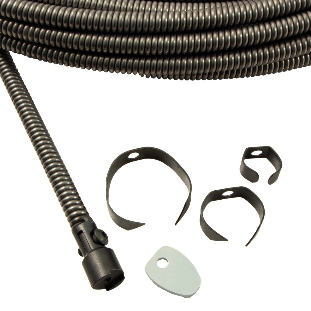 3/8" x 75' Drain Cable with Inner Core Cable | Includes 5 Piece Blade Cutting Kit