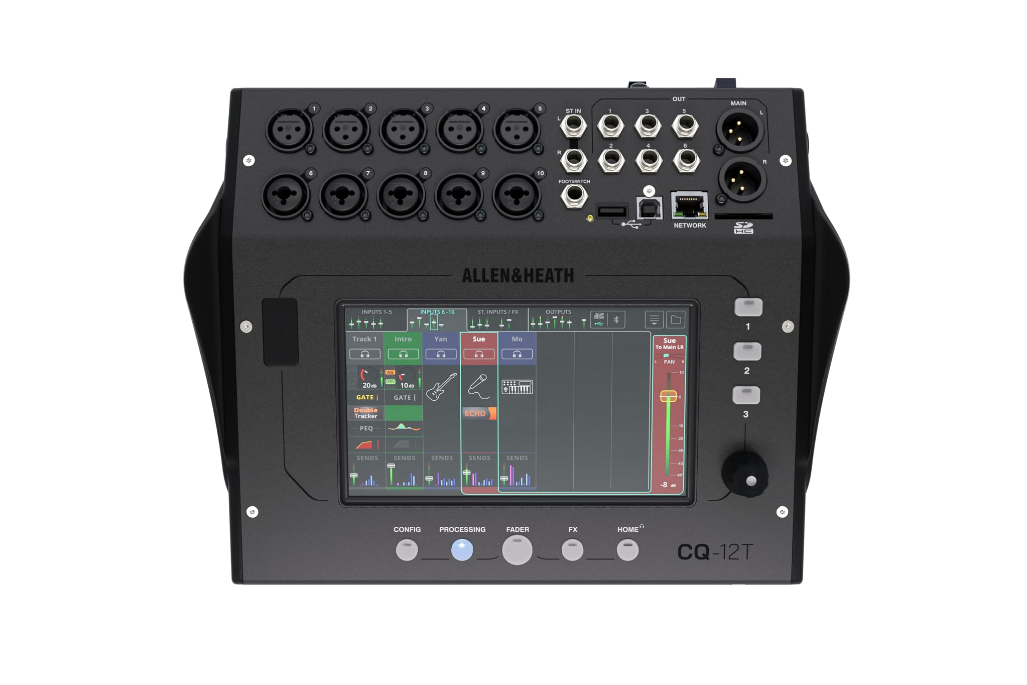 Allen & Heath CQ-12T Digital Mixer with 7" Touchscreen and Bluetooth Connectivity