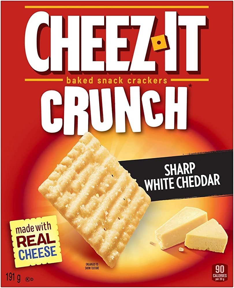 Cheez - It Crunch Sharp White Cheddar - 191g Box - Baked Snack Cracker - Cheez It