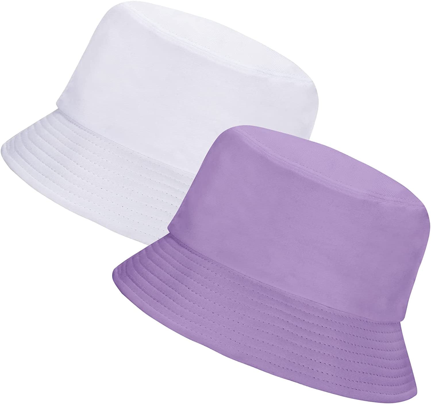 INFISPACE(Pack of 2 Unisex Cotton Foldable Bucket Beach Sun Hat