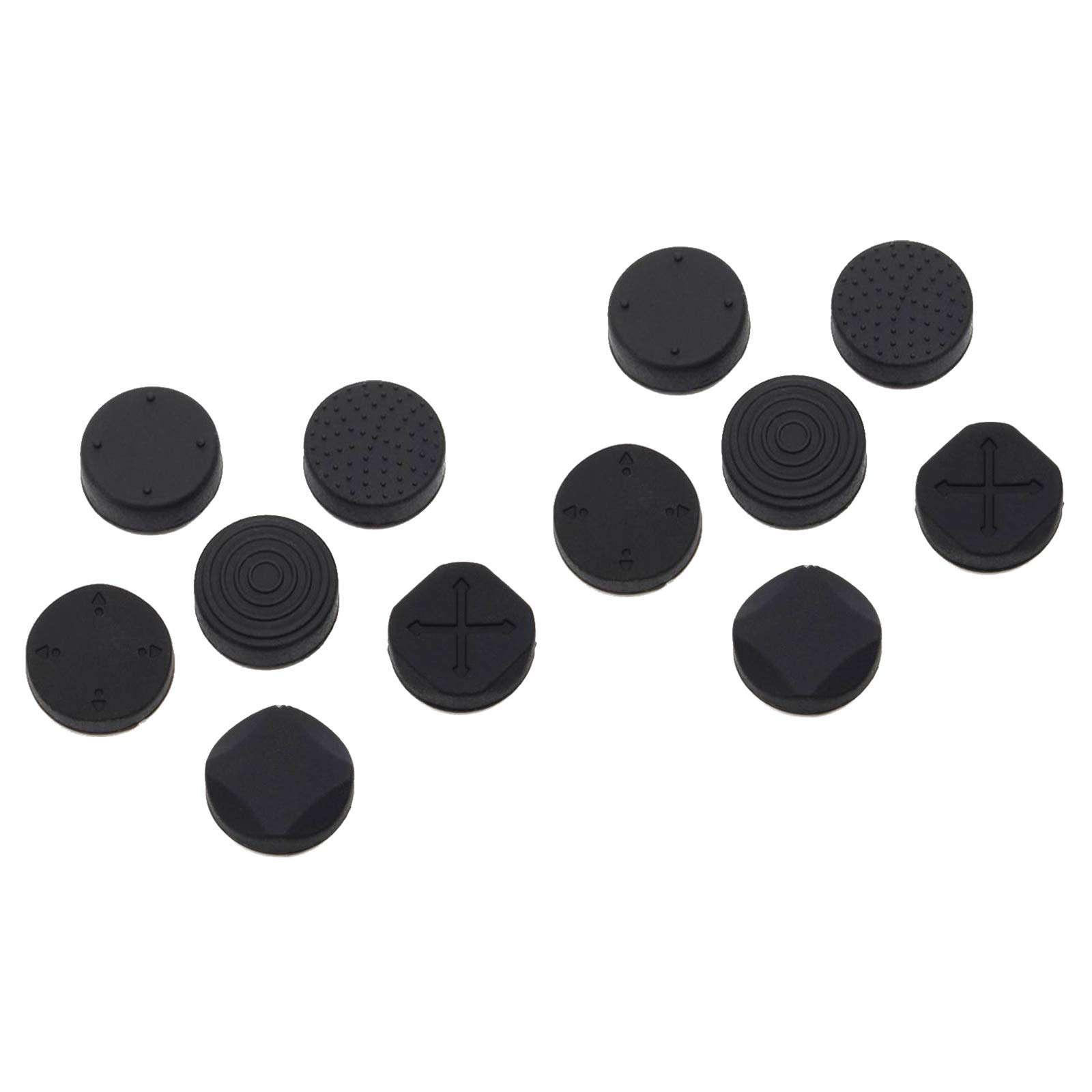 Micro Trader 12Pcs Silicone Analog Thumb Stick Thumbstick Grips Cap Black Covers for PSV 1000 2000 PS Vita