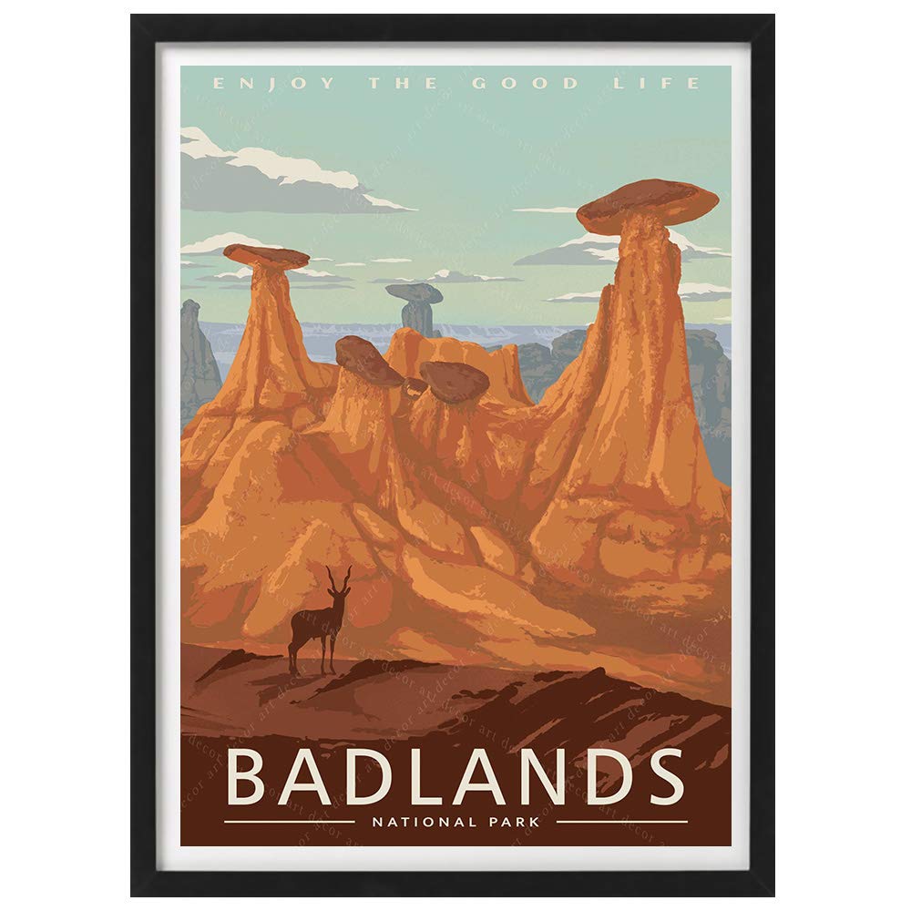 Badlands National Park See America Vintage Travel Poster Art Print Painting Home Decoration Gift