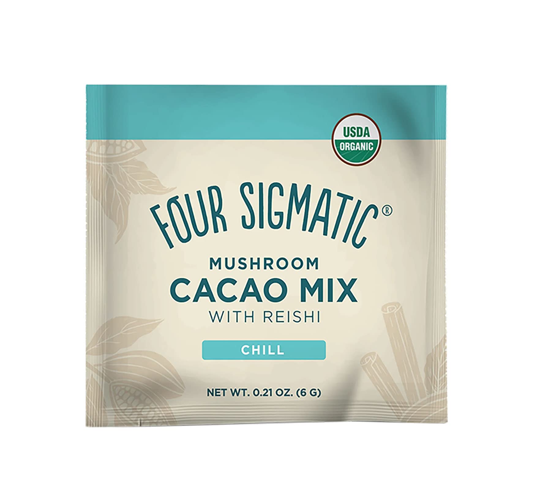 FOUR SIGMATIC MUSHROOM CACAO WITH REISHI - (10 SERVINGS) - ORGANIC | VEGAN | GLUTEN-FREE | 2G ADDED-SUGAR