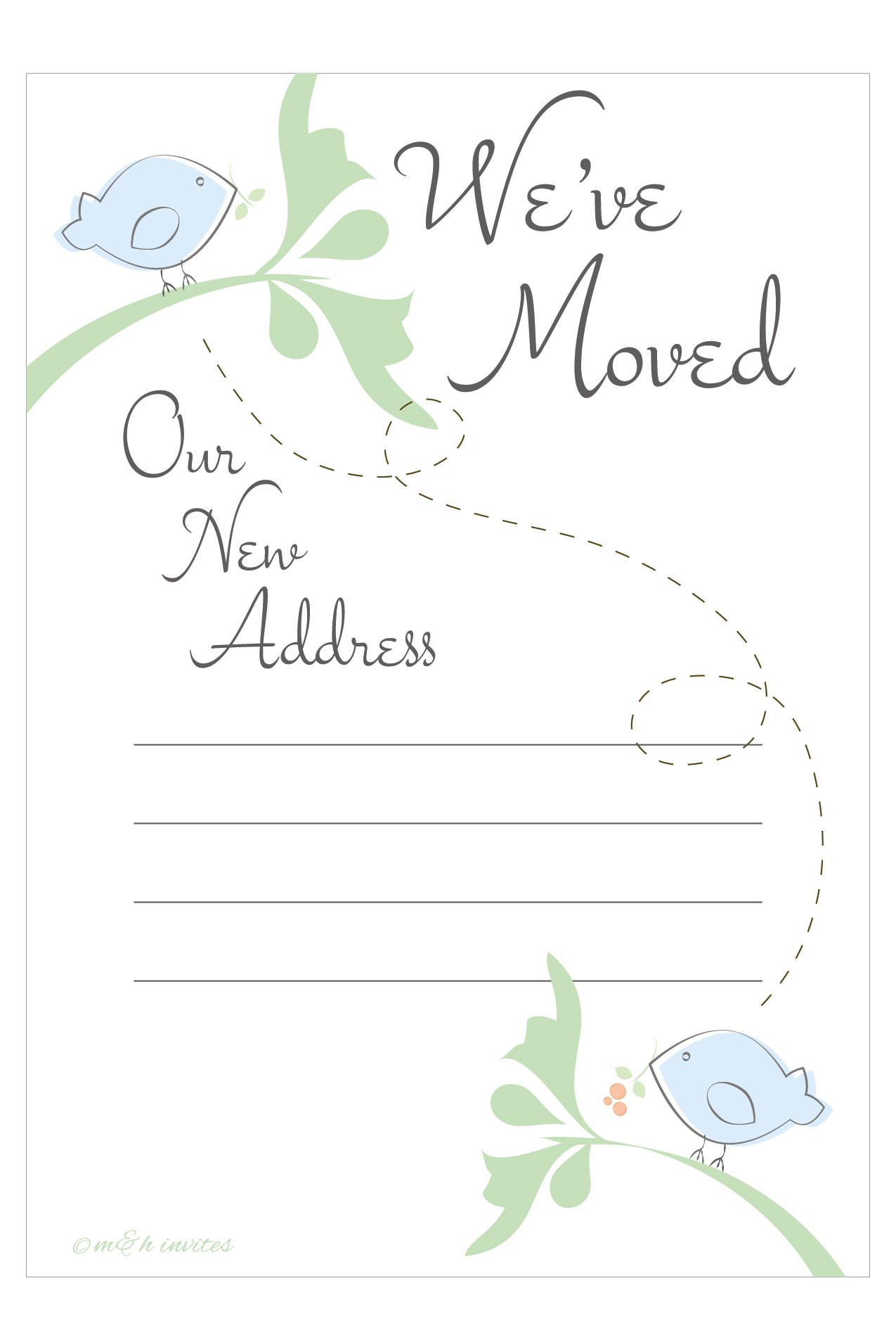 New Address Cards - Moving Announcements - Fill In Style (20 Count) With Envelopes