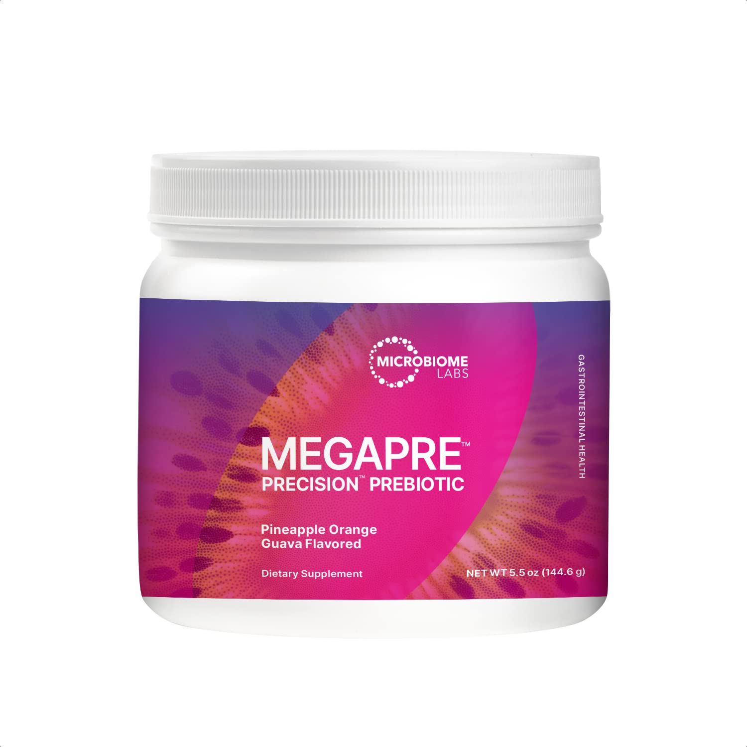 Microbiome Labs MegaPre Powder, Pineapple Orange Guava - Non-Digestible Oligosaccharides Prebiotic Powder for Gut Health - Precision Prebiotic Digestive Health Supplement (5.5 Ounces)