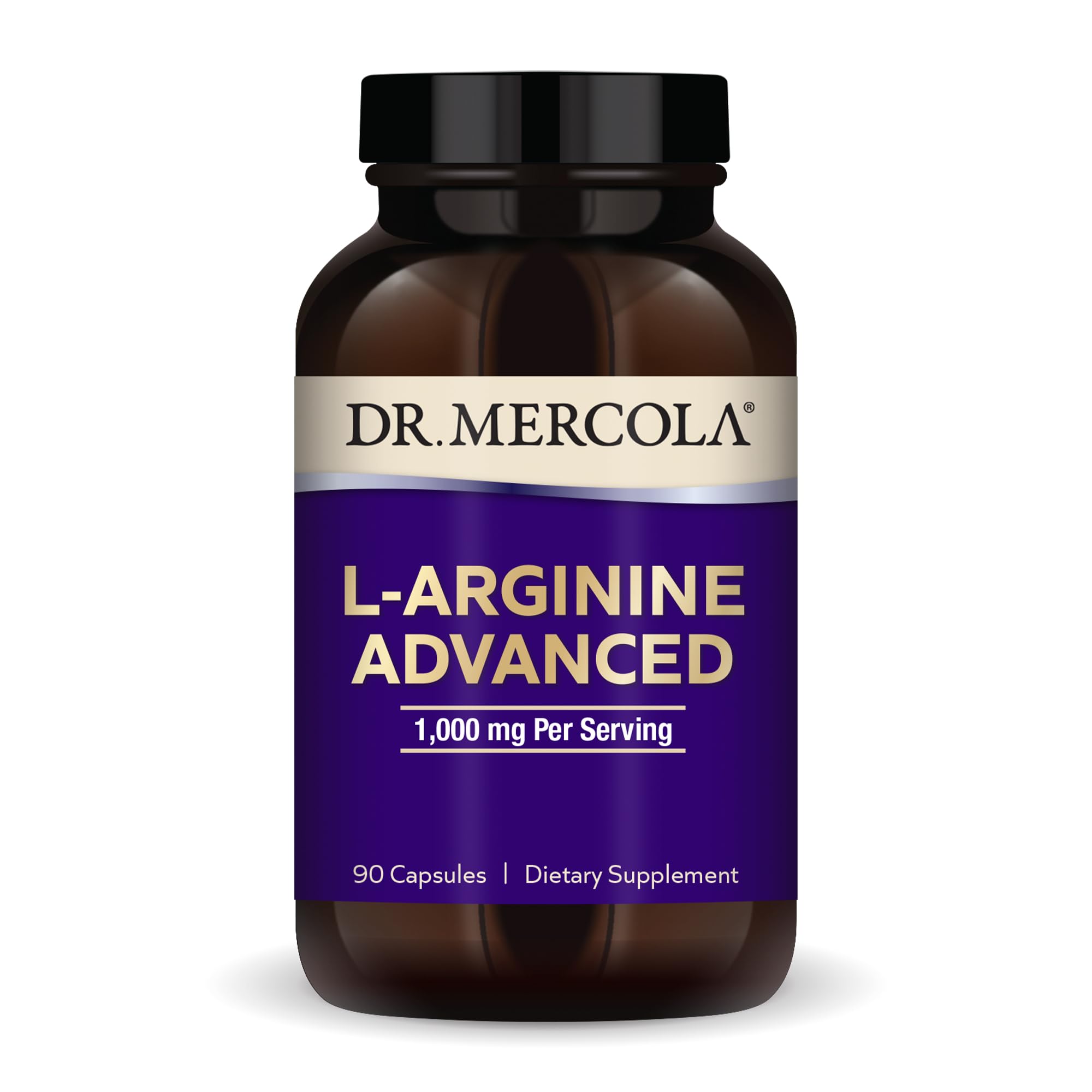 Dr. MercolaL-Arginine Advanced, 30 Servings (90 Capsules), 1,000 mg Per Serving, Dietary Supplement, Supports Energy Production, Non-GMO