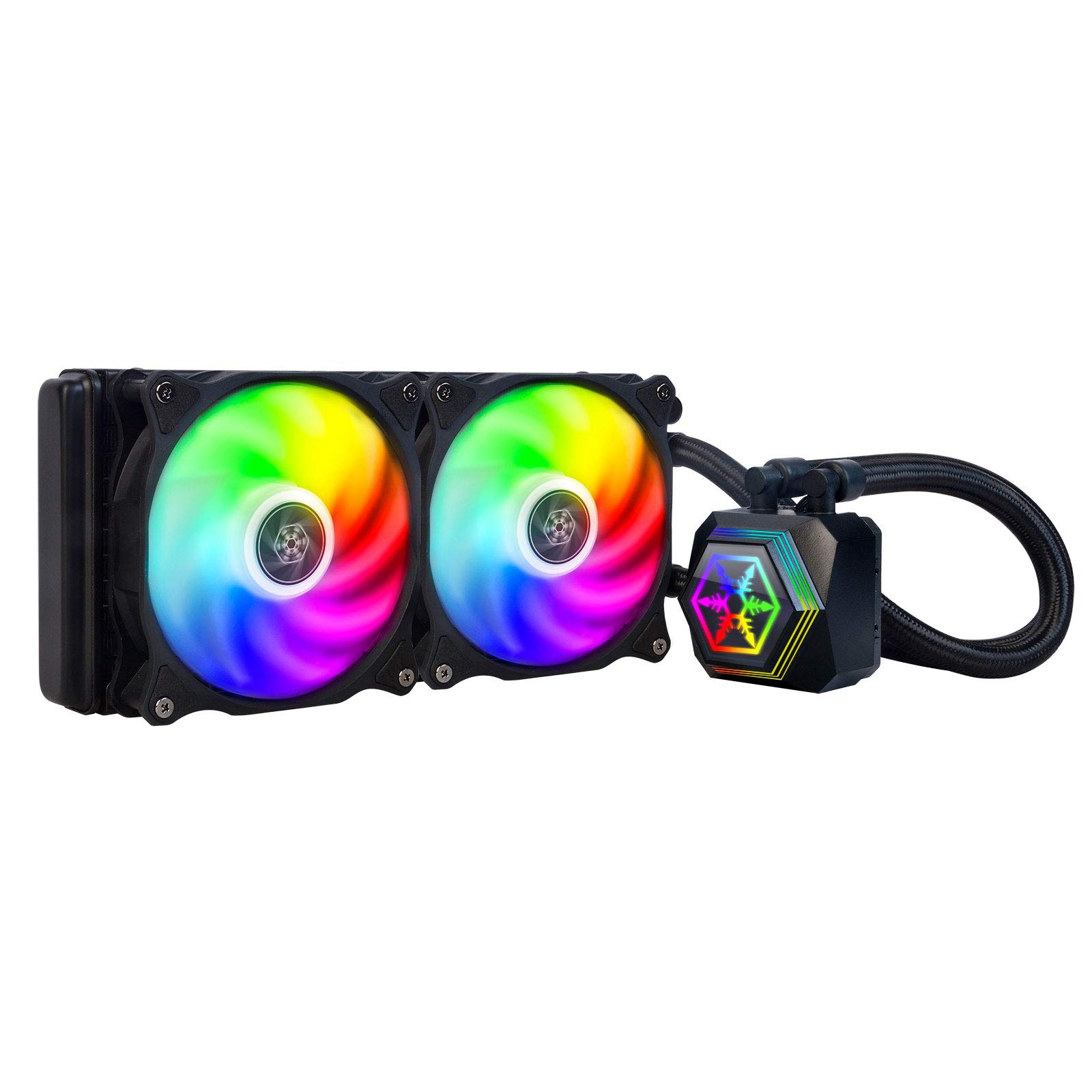 Silverstone Technology Pf240-ArGB Permafrost 240mm All In One Multi-Chamber ADDRessable RGB Cpu Liquid Cooler Supports Intel/Amd, Sst-Pf240-ArGB