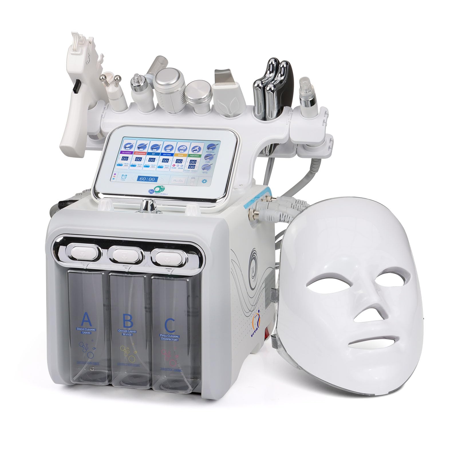 VIYA Hydrogen Oxygen Facial Machine, Bubble Jet Hydrafacial Sprayer 9 in 1 Skin Rejuvenation Beauty Device for Vacuum Suction Blackhead Acne Removal Hydra Facial Machine Hydra Dermabrasion Machine