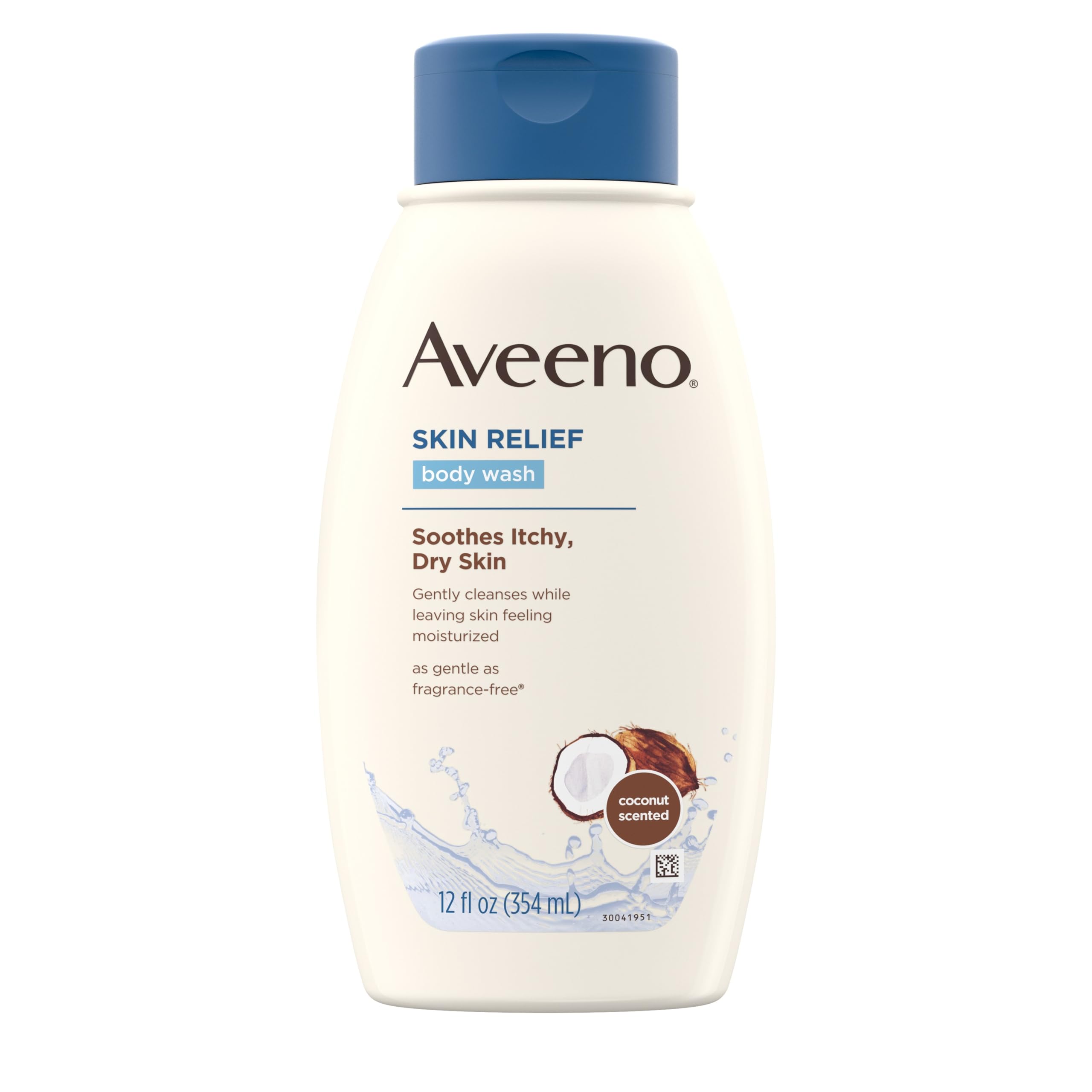 Aveeno Skin Relief Body Wash with Coconut Scent & Soothing Oat, Gentle Soap-Free Body Cleanser for Dry, Itchy & Sensitive Skin, Dye-Free & Allergy-d, 12 fl. oz