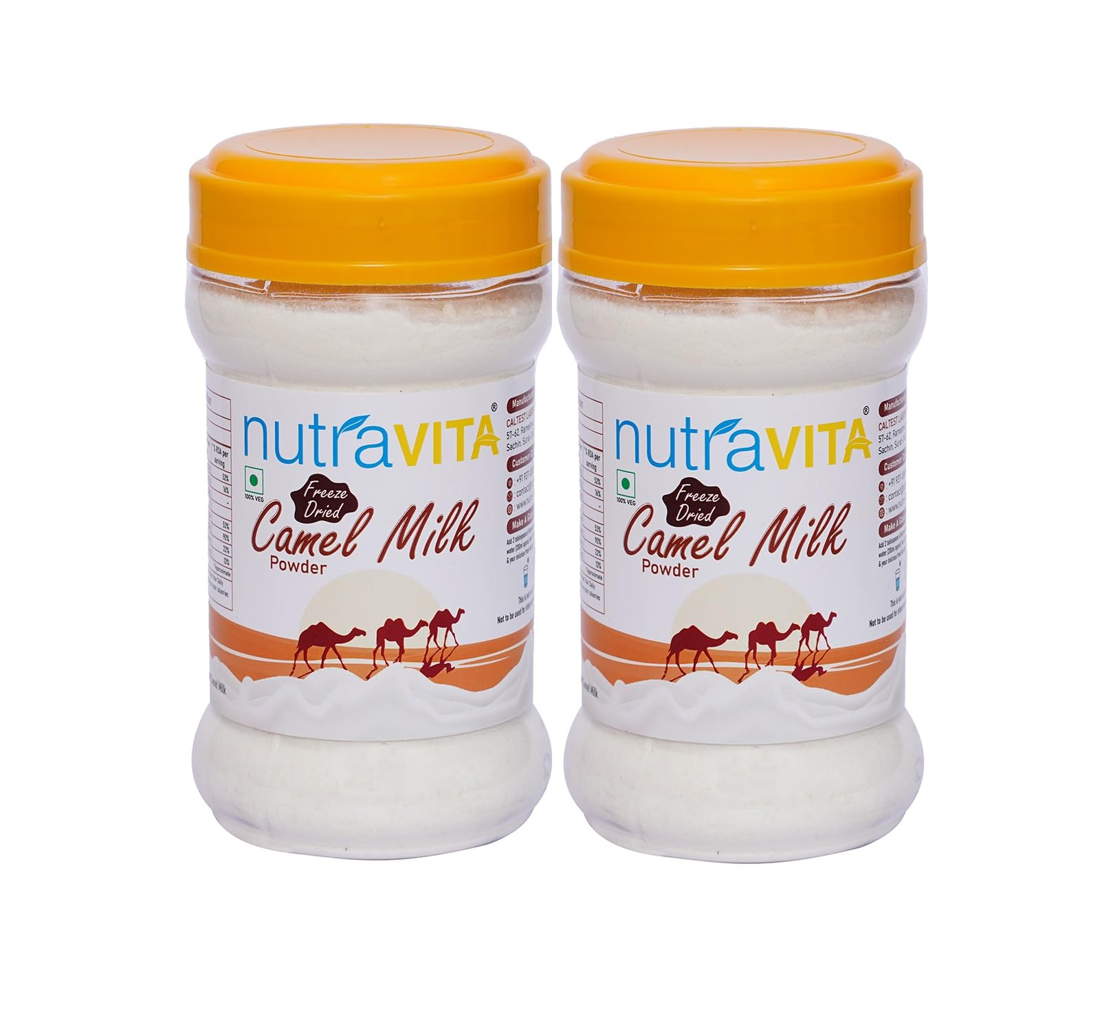 Nutra Vita Freeze Dried Camel Milk Powder Two Units of 250 G Each (Freeze Dried, Gluten Free, No Added Color, Flavours or Preservatives)