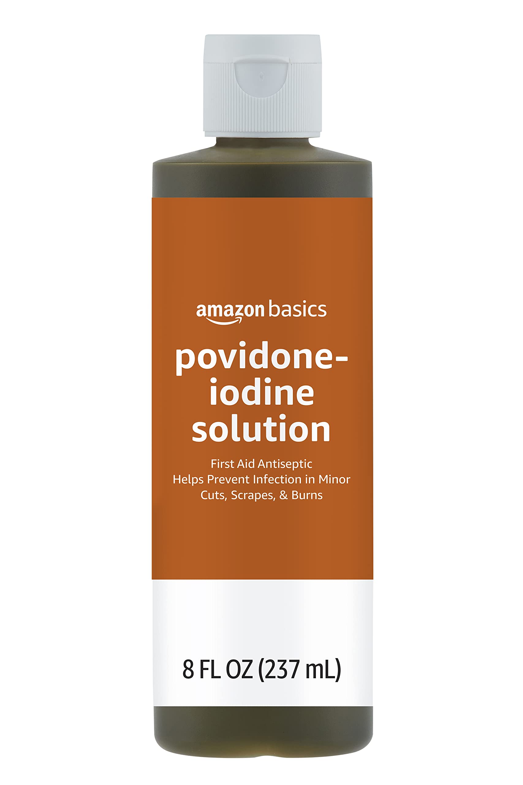 Amazon BasicsFirst Aid Antiseptic, 10% Povidone Iodine Solution, 8 Fluid Ounces (Previously Solimo)