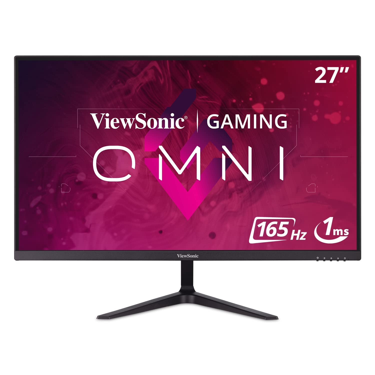 Viewsonic Omni Gaming Led Monitor Vx2718-P-Mhd 27Inch(68.58 Cm) Fhd 1920 x 1080 Pixels Va Panel, Frameless Design, 165Hz, 1Ms, Flicker Free, Designer Stand, Dual Speakers, 2 X Hdmi 1.4, Dp Port, Black