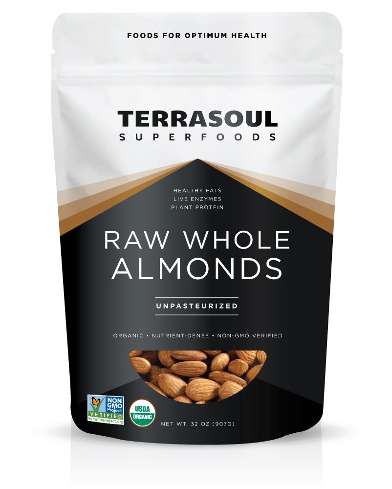 Terrasoul Superfoods Raw Unpasteurized Organic Almonds (Sproutable), 2 lbs