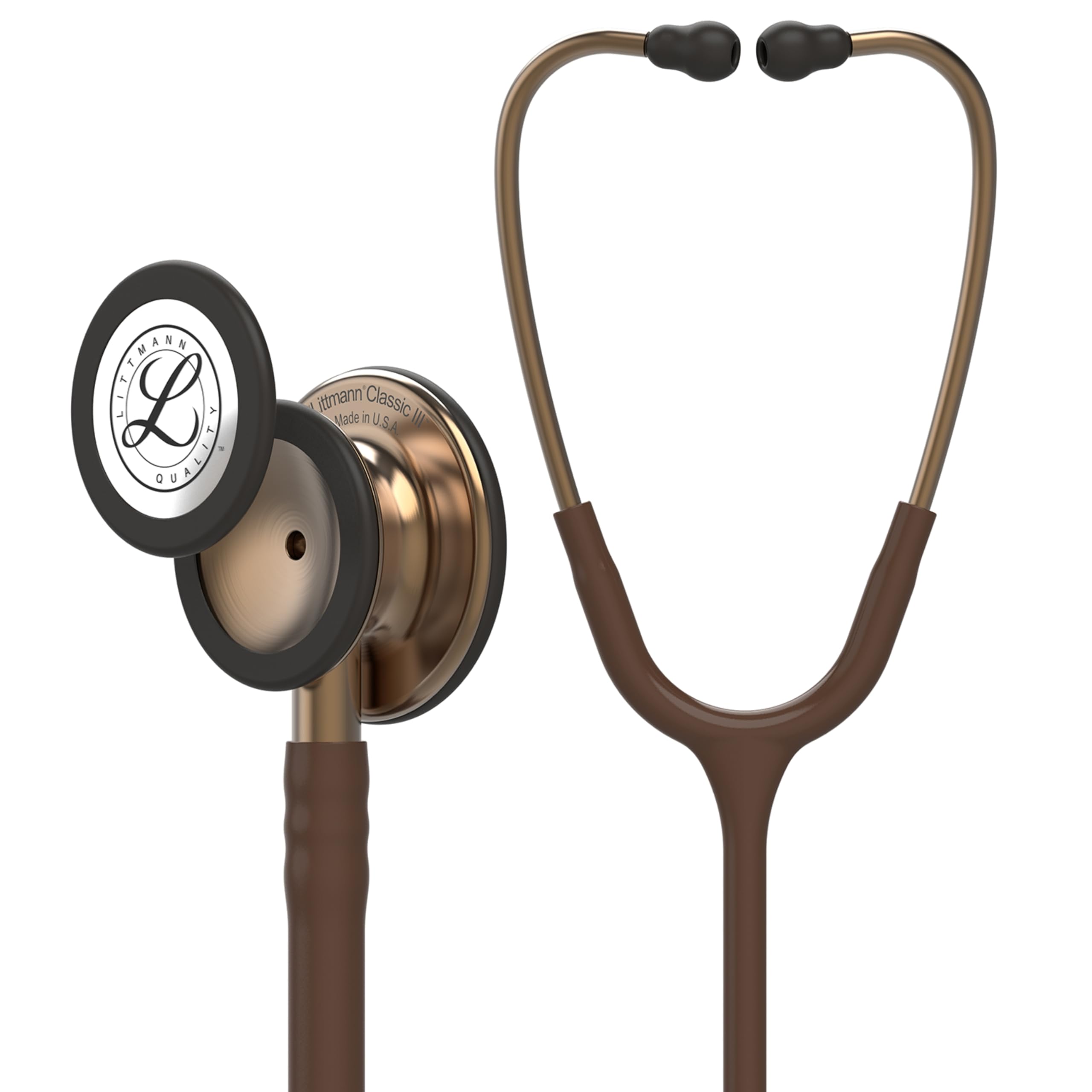 3M LittmannClassic III Monitoring Stethoscope, Copper-Finish Chestpiece, Chocolate Tube, 27 inch, 5809