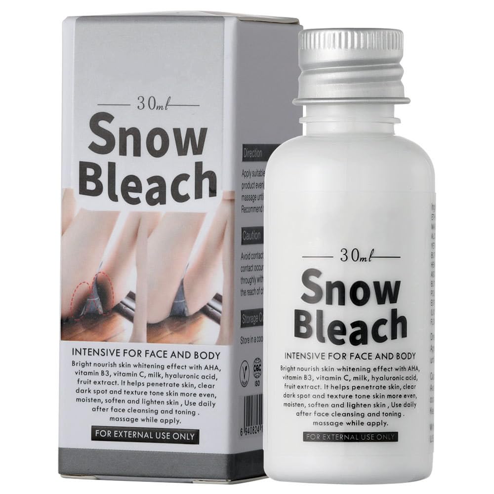 Snow Bleach Skin Whitening Cream,Vitamin C Skin Lightening Cream for Intimate Areas and Bleaching,Crema Blanqueadora para Partes Intimas,Dark Spot Remover for Face,Armpit,Underarm,Elbow,Inner Thigh