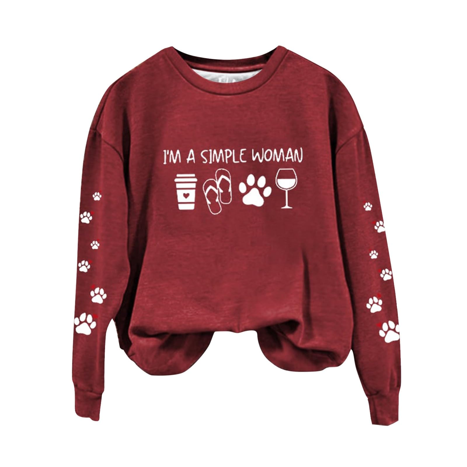 Hoodies For Womens Fall Fashion 2023 Dog Love Fun Print Crewneck Sweatshirt Comfy Fall/Winter Hooded Plus Size Tops