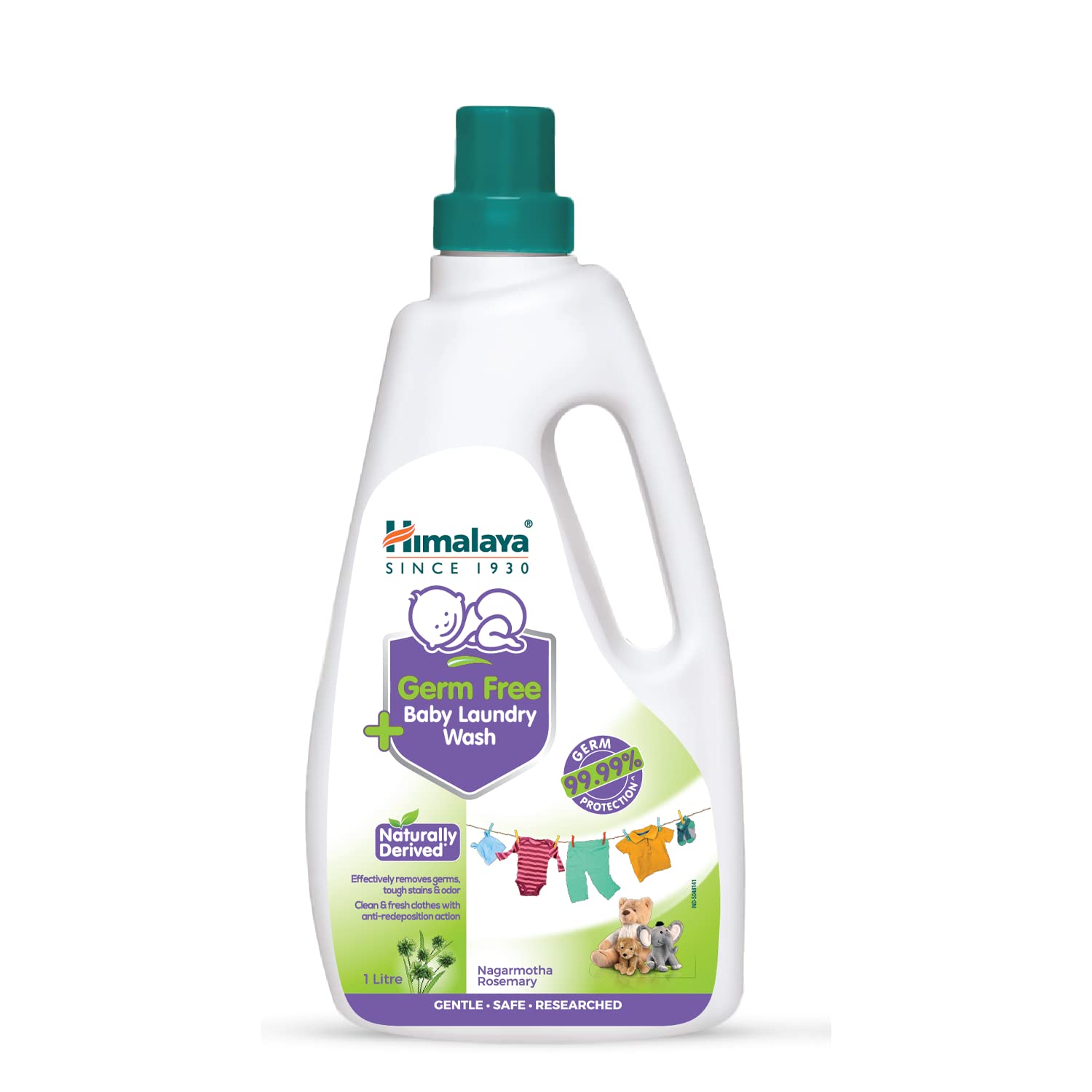 Himalaya Germ Free Baby Laundry Detergent Liquid 1 L (Bottle) | Plant Based Cleansers & Biodegradable Ingredients | Dermatologically Tested