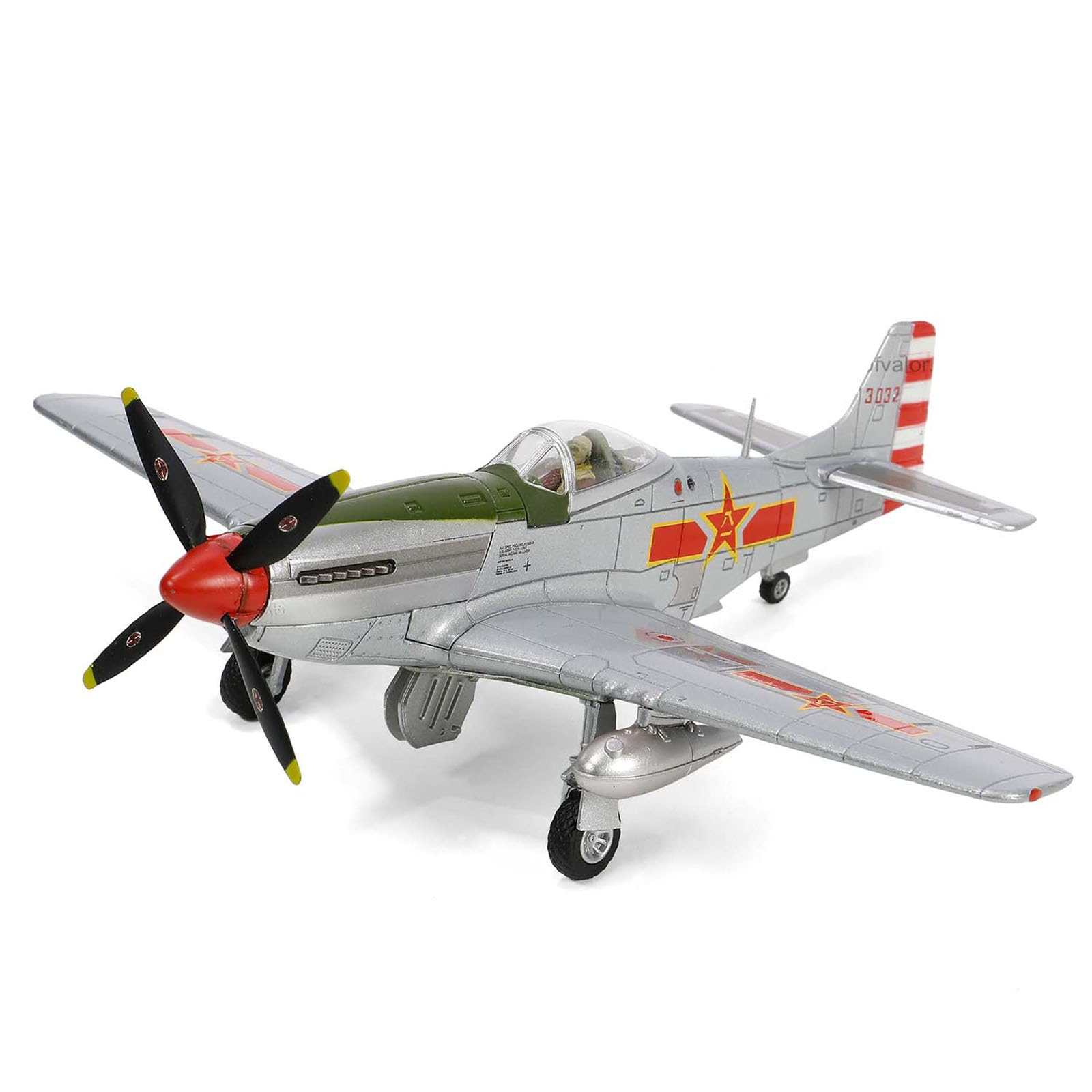 FMOCHANGMDPMilitary Fighter Alloy Die Cast Model, 1/72 Scale PLA P-51D Mustang Fighter Model, Adult Toys And Decorations, 6.3 x 5.3Inchs