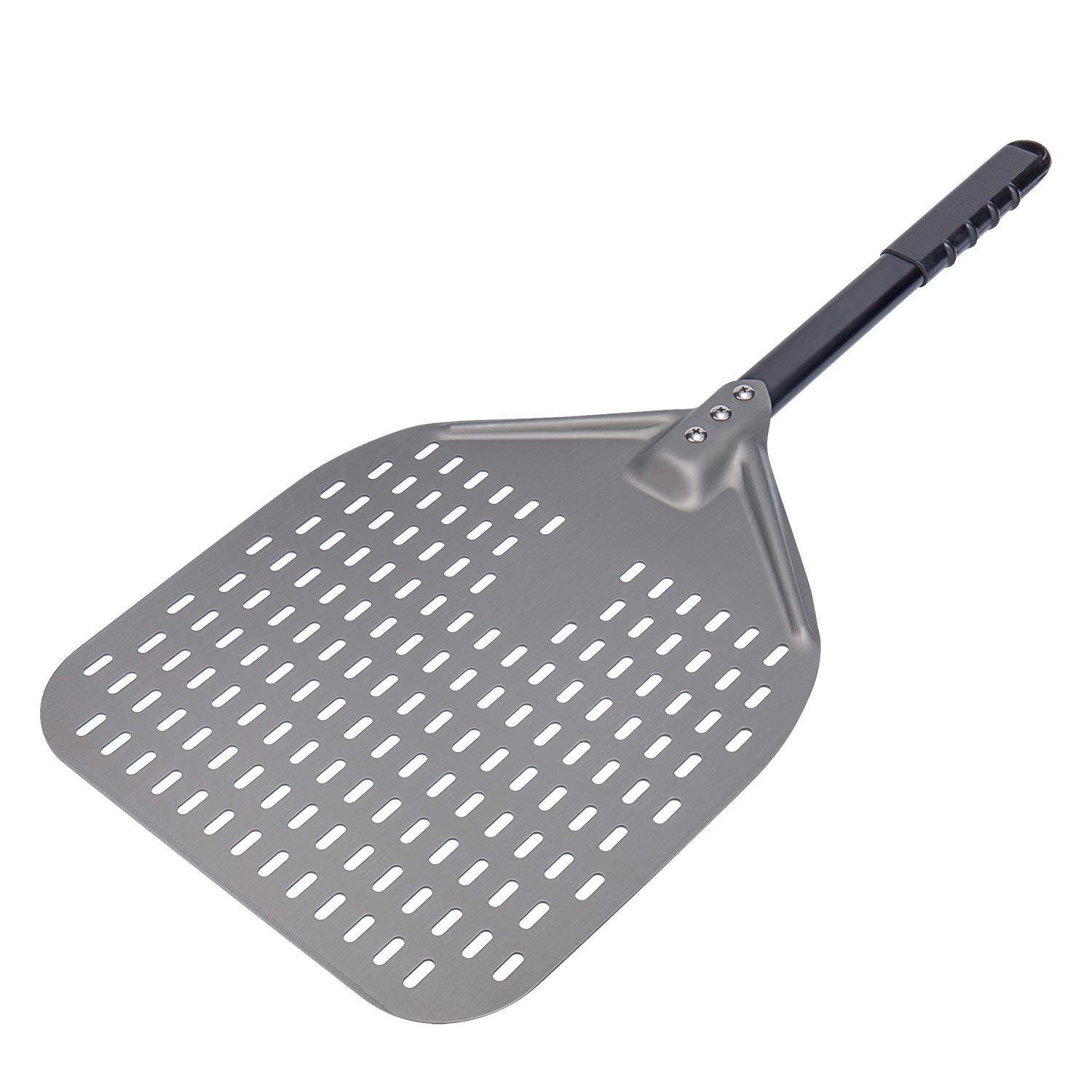 CALM COZY 12"x14" Perforated Turning Pizza Peel, Professional Aluminum Turning Pizza Paddle for Baking Pizza