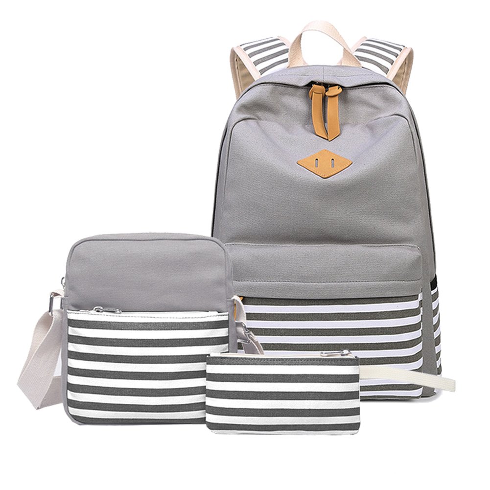 abshoo Causal Canvas Stripe Backpack Cute Teen Backpacks For Girls School Bag