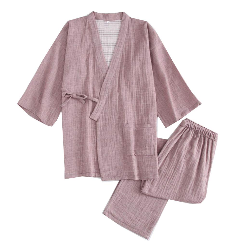 un-brandMen's Japanese Kimono Loose Casual Home Pajamas Nightwear Size XL O61