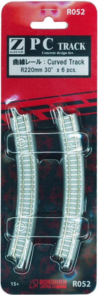 Rokuhan Z gauge R052 PC track curve rail R220-30 ° (6 bottles)