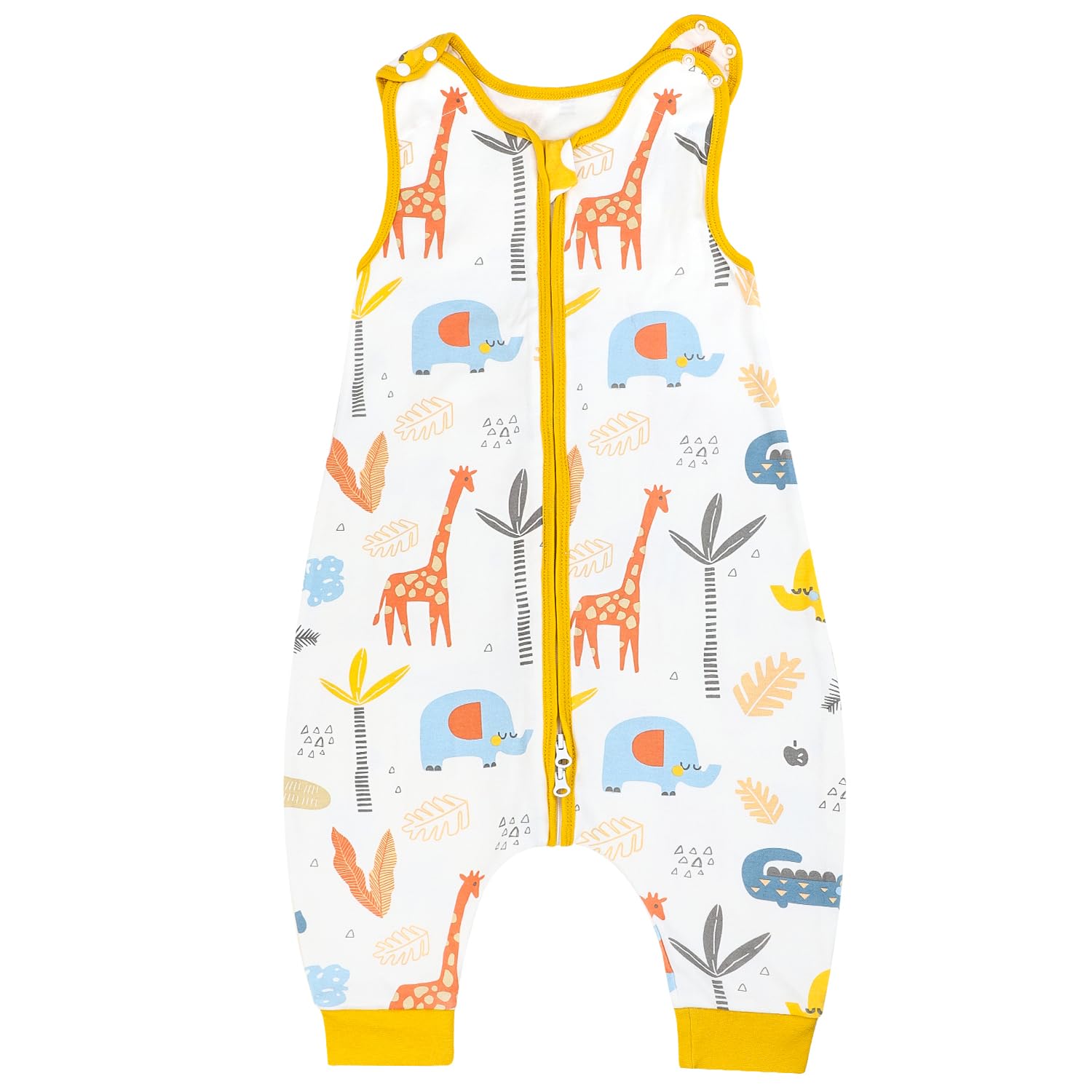 FLYISH DIRECT Sleeping Bag with Legs, 0.5 Tog Sleeping Bag Baby, Toddler Sleeping Bag with Feet, 100% Cotton Baby Sleeping bag Summer, Toddler Sleeveless Sleep Sack (M, 18-36 mos, Giraffe)